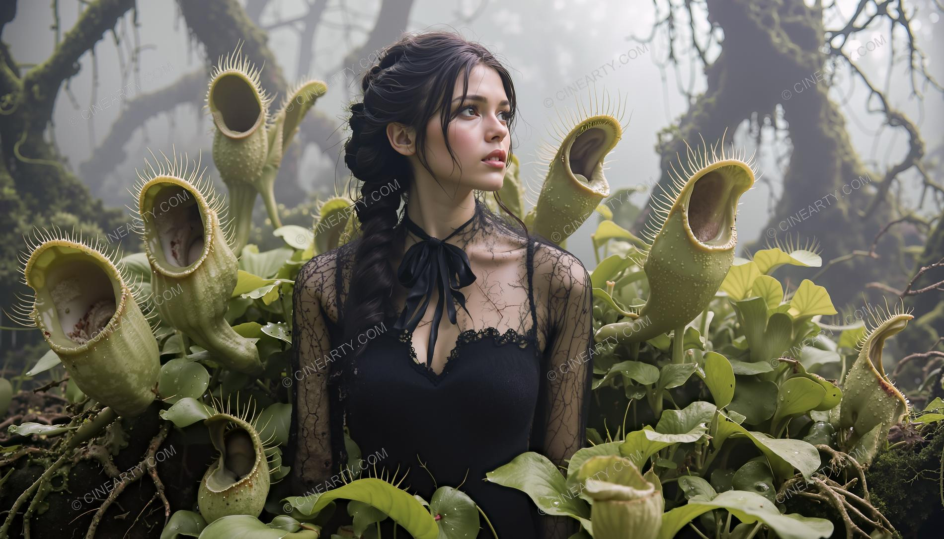 Girl and Mutant Plants 91867