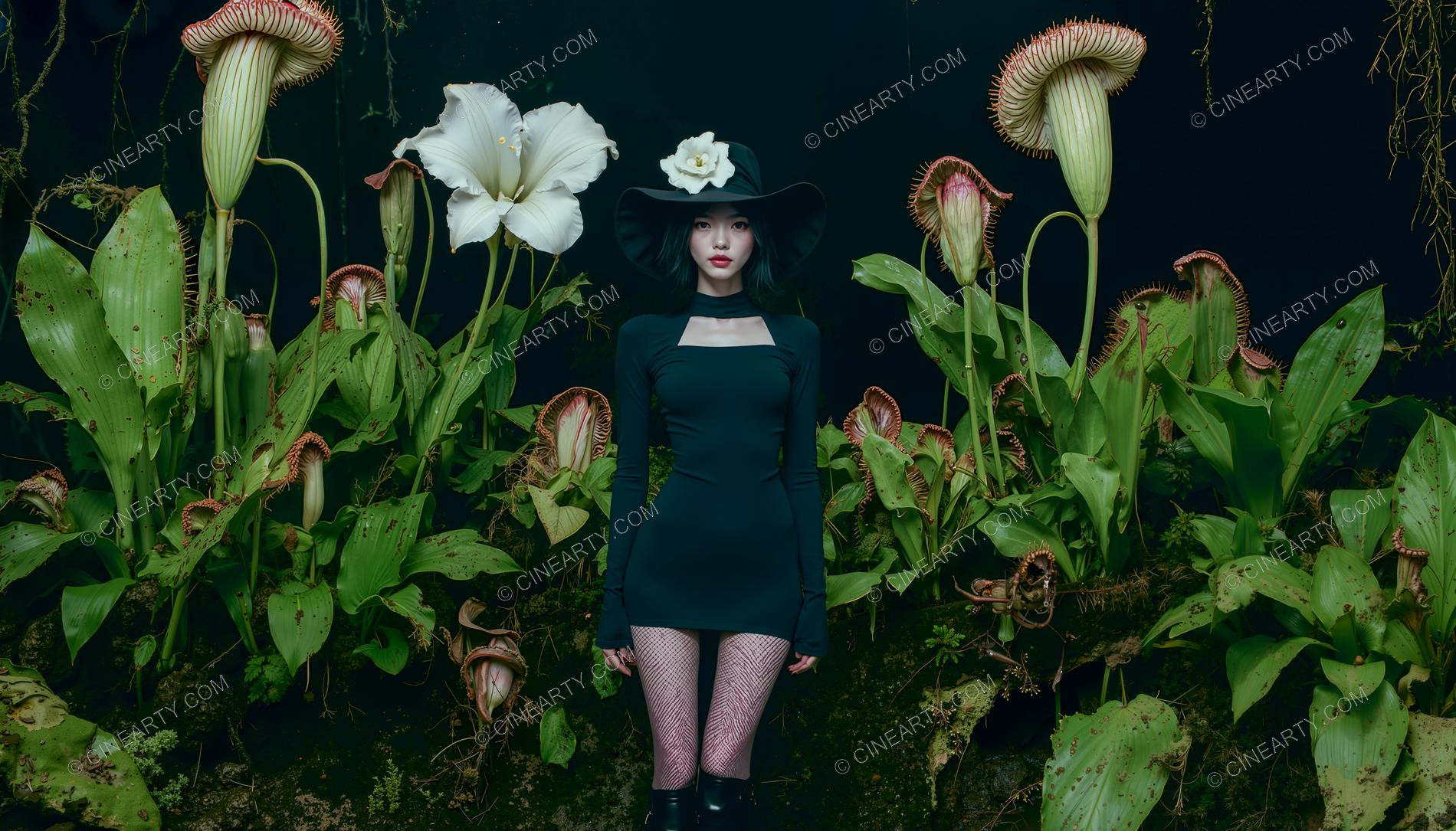 Girl and Mutant Plants 23092