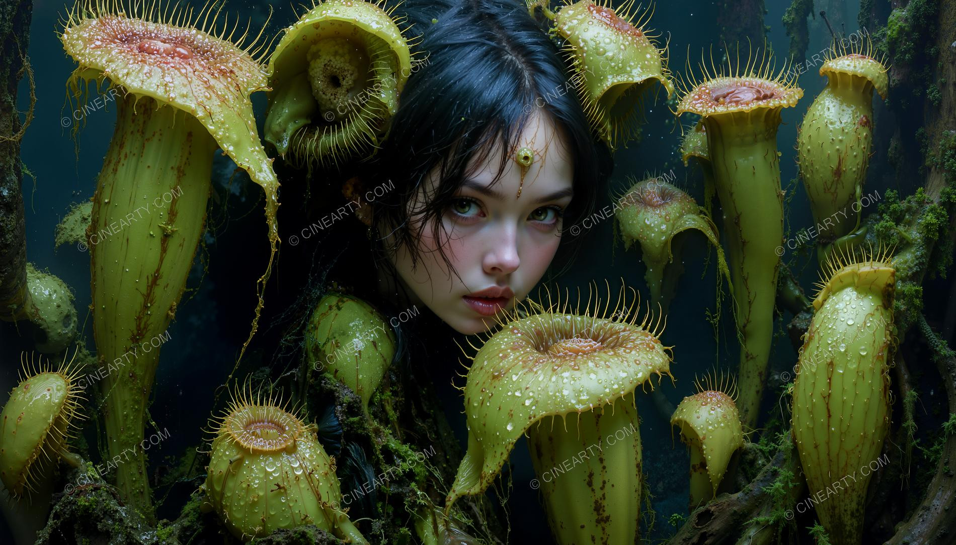 Girl and Mutant Plants 14313