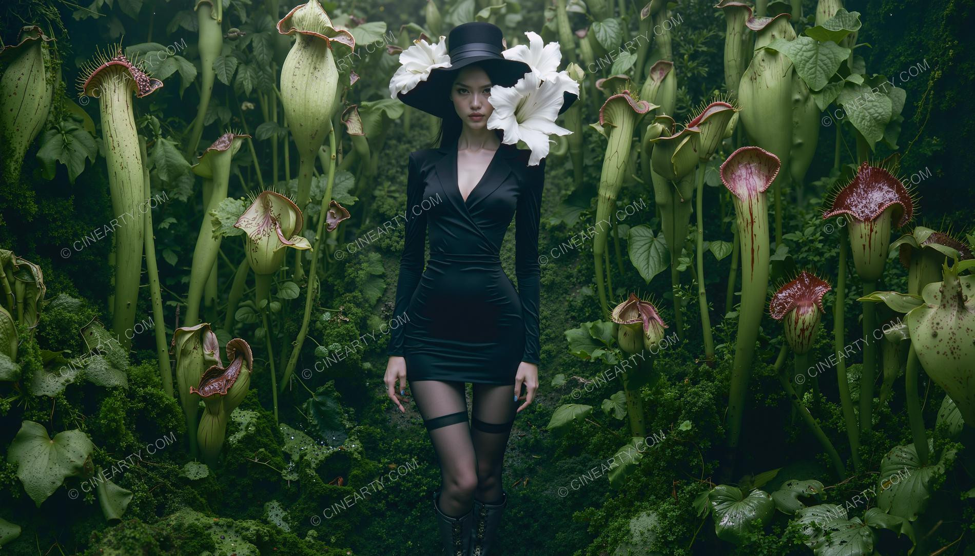 Girl and Mutant Plants 18124