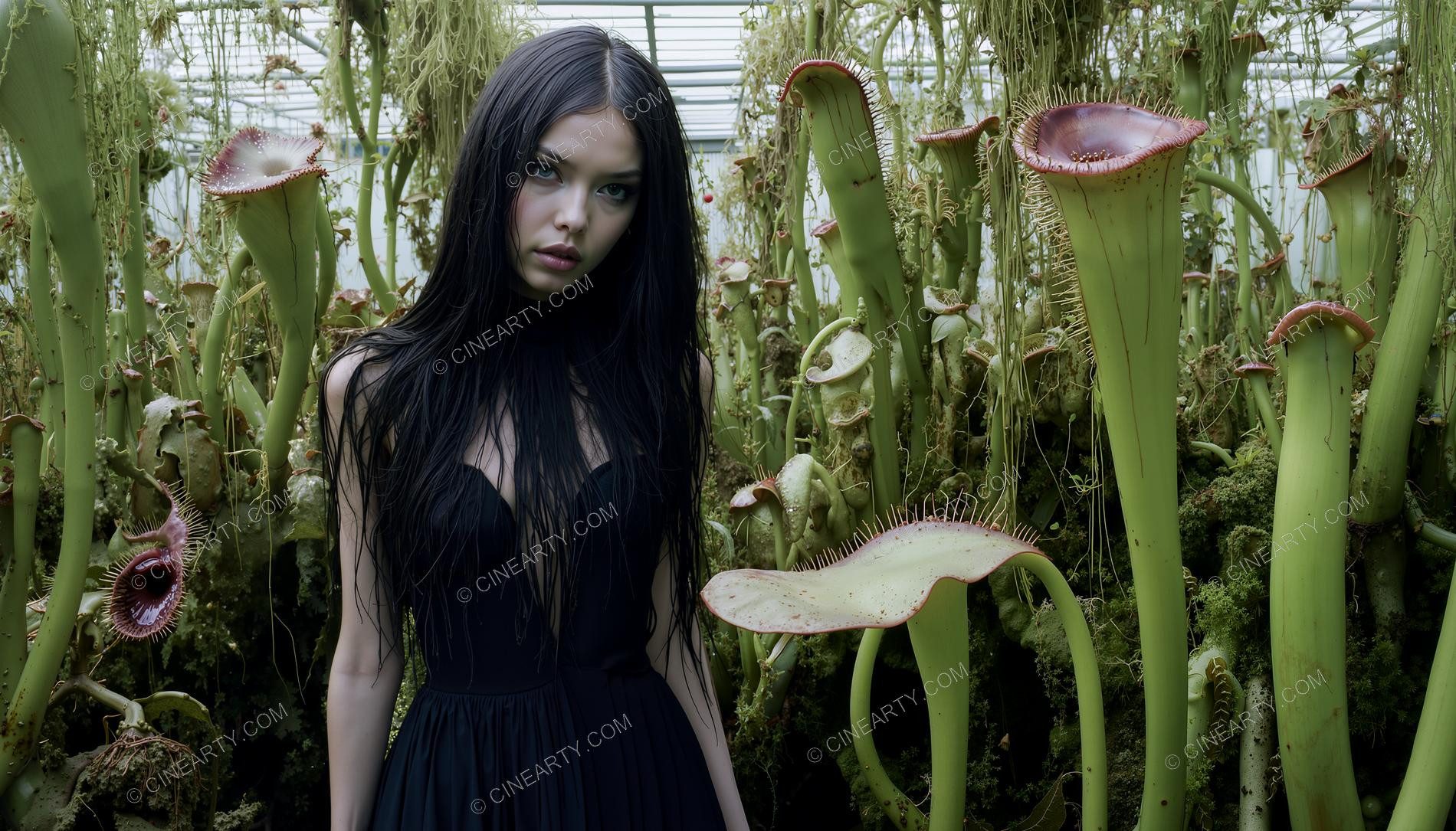 Girl and Mutant Plants 37713