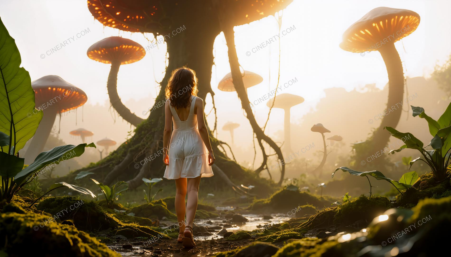 Girl and Mutant Plants 14954