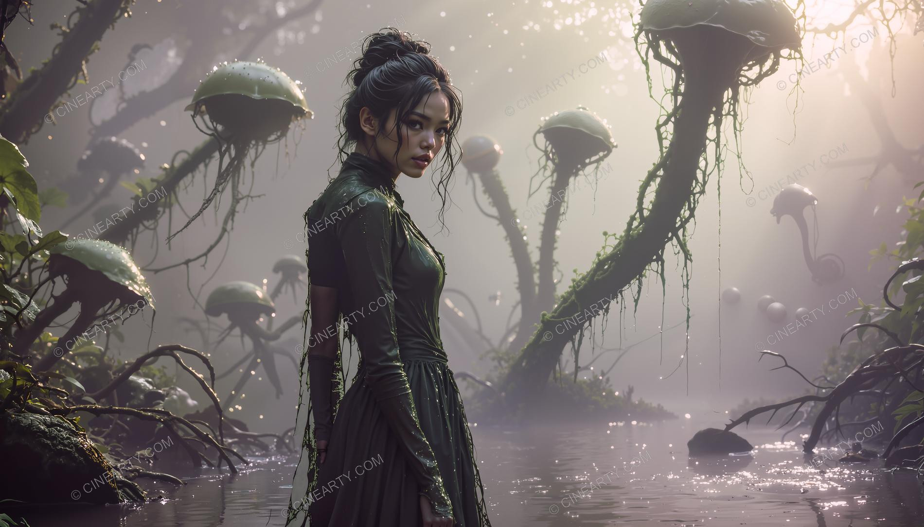 Girl and Mutant Plants 15075