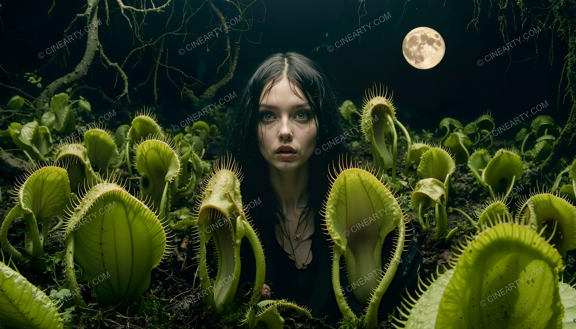 Girl and Mutant Plants 54063