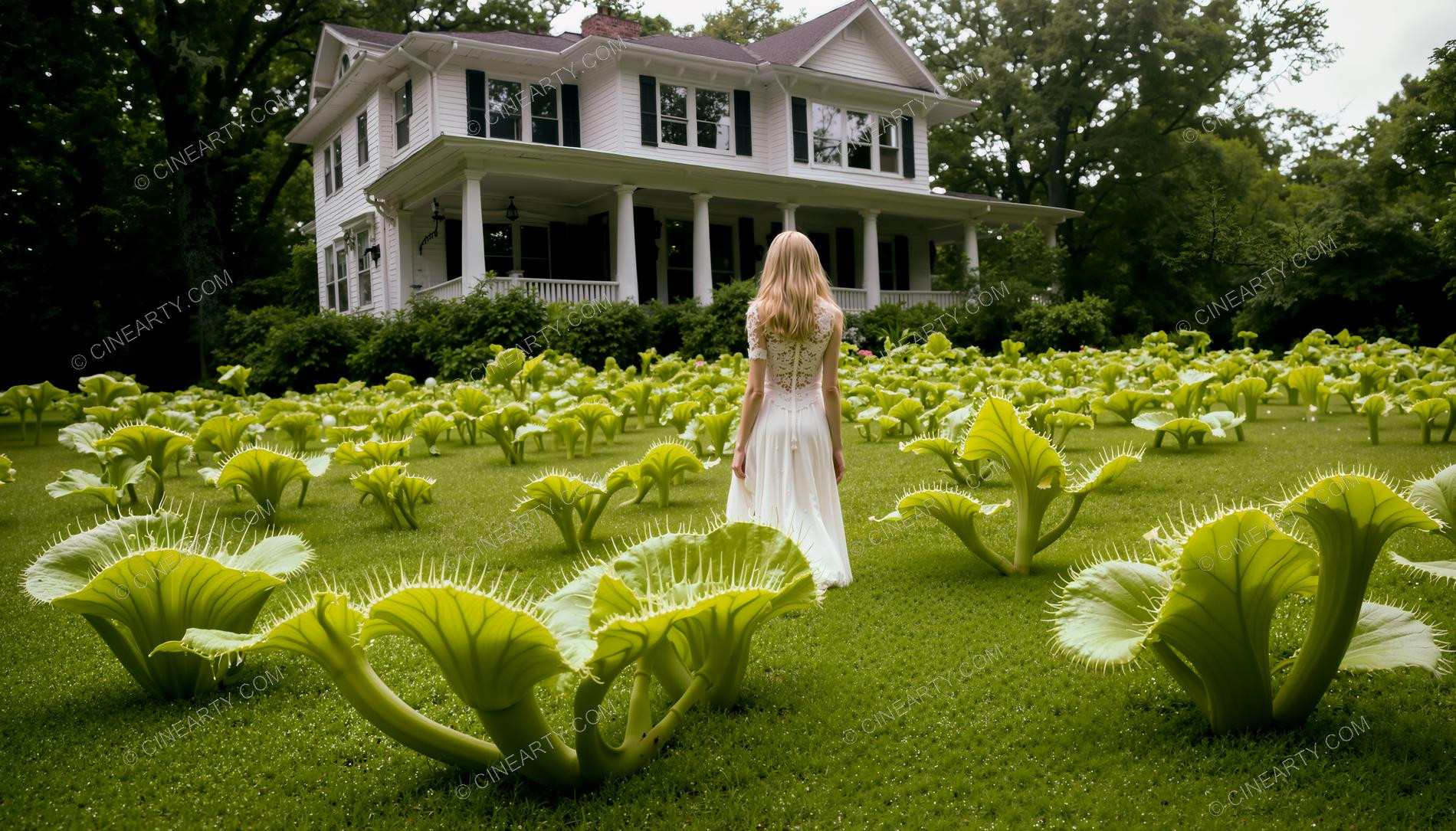 Girl and Mutant Plants 96504