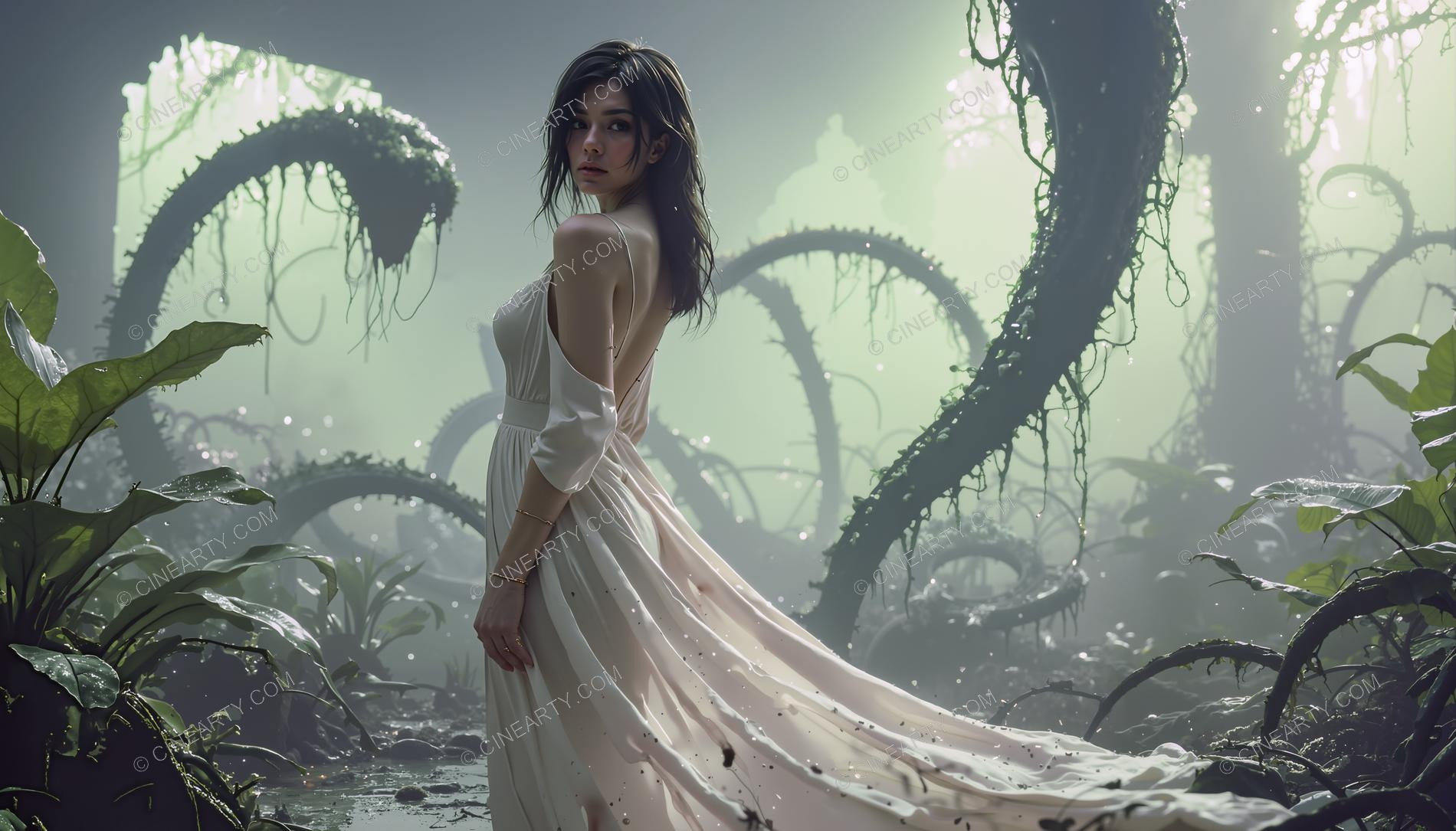 Girl and Mutant Plants 95942