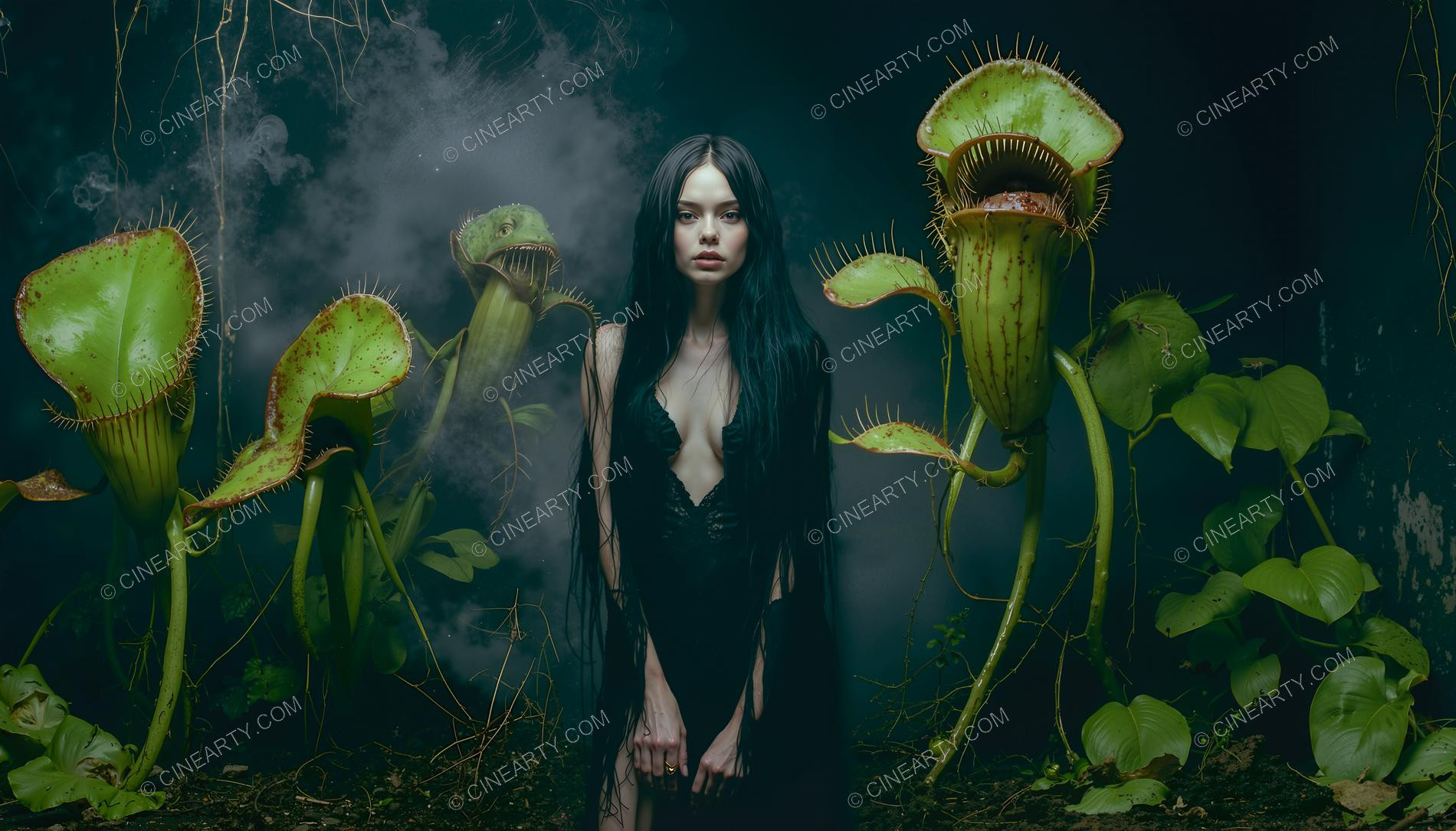 Girl and Mutant Plants 25790