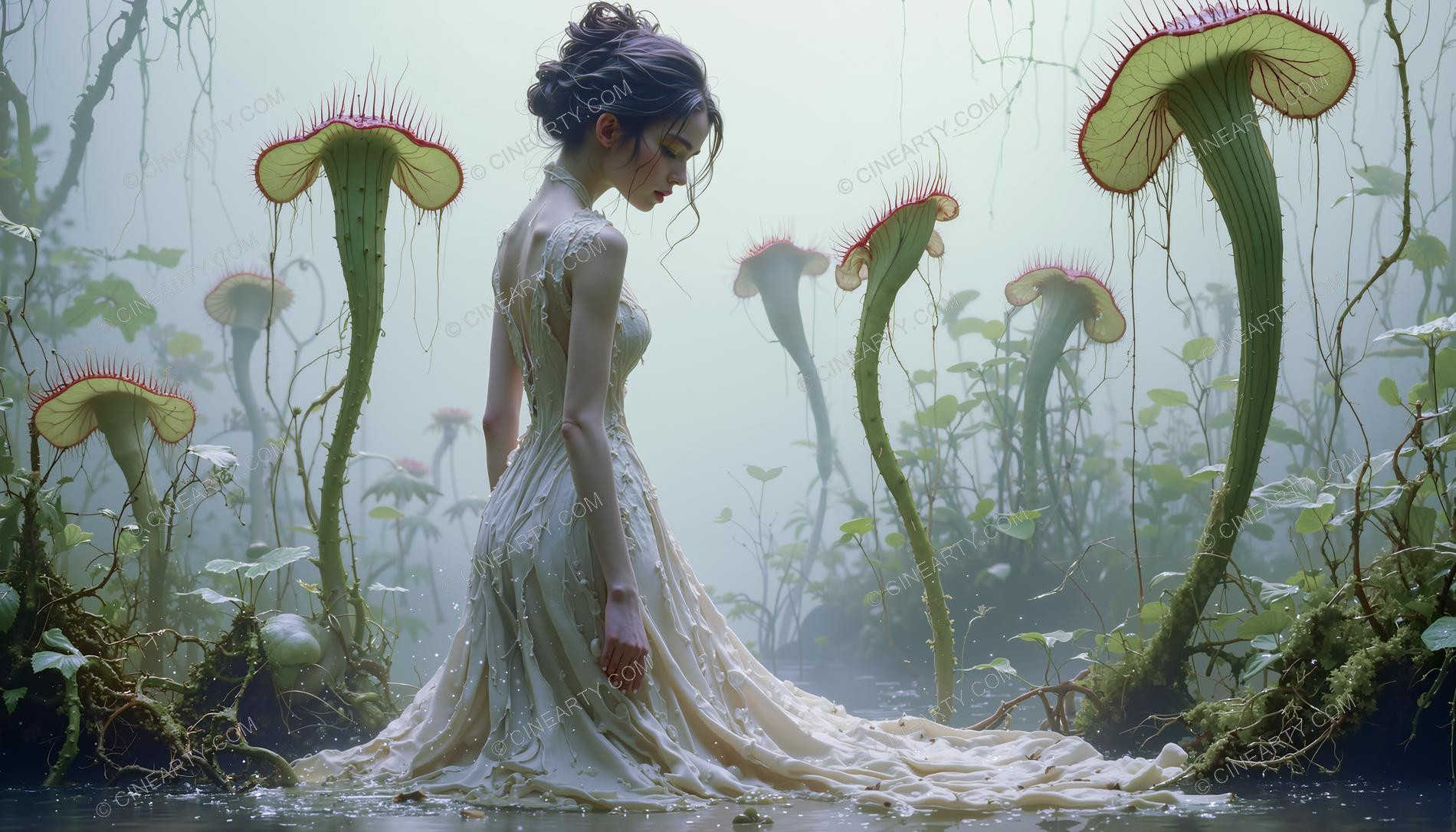 Girl and Mutant Plants 32026