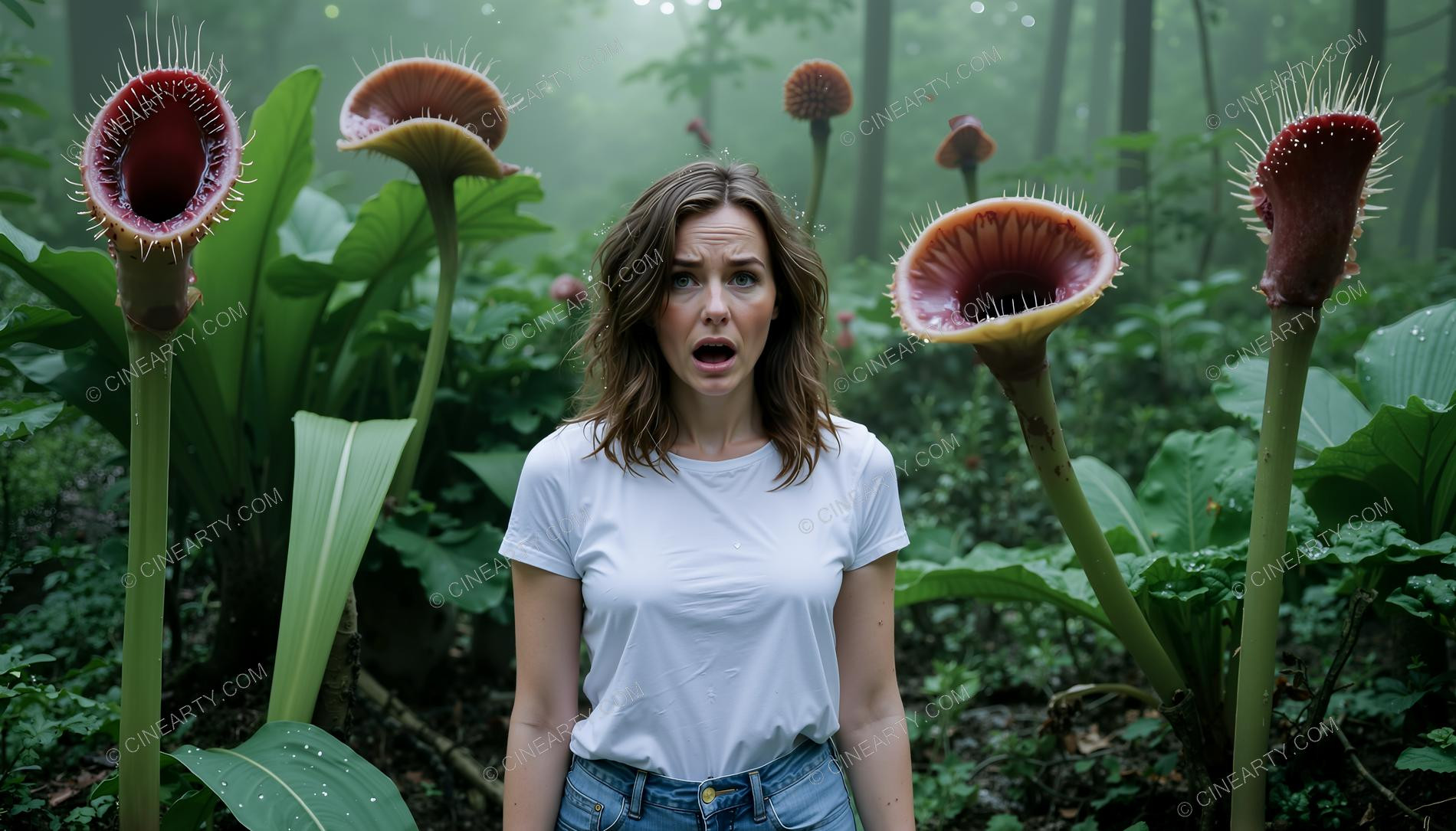 Girl and Mutant Plants 75029