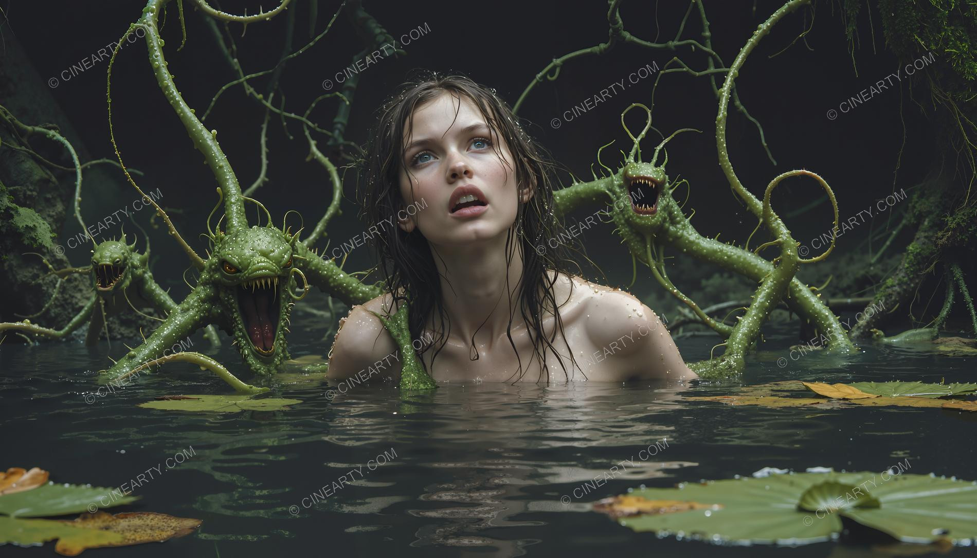 Girl and Soft Carnivorous Plants 43271