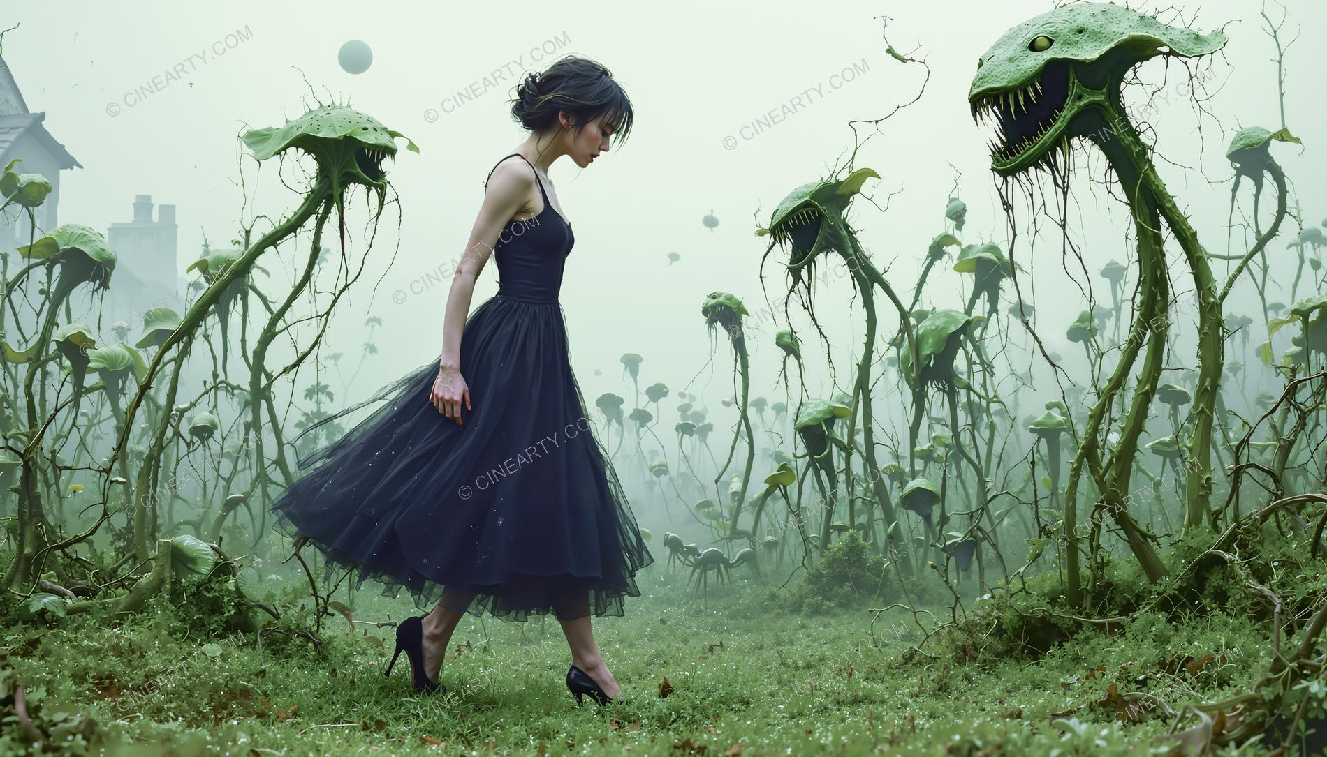 Girl and Soft Carnivorous Plants 89329