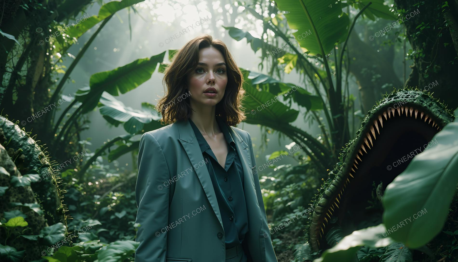 Girl and Soft Carnivorous Plants 16300