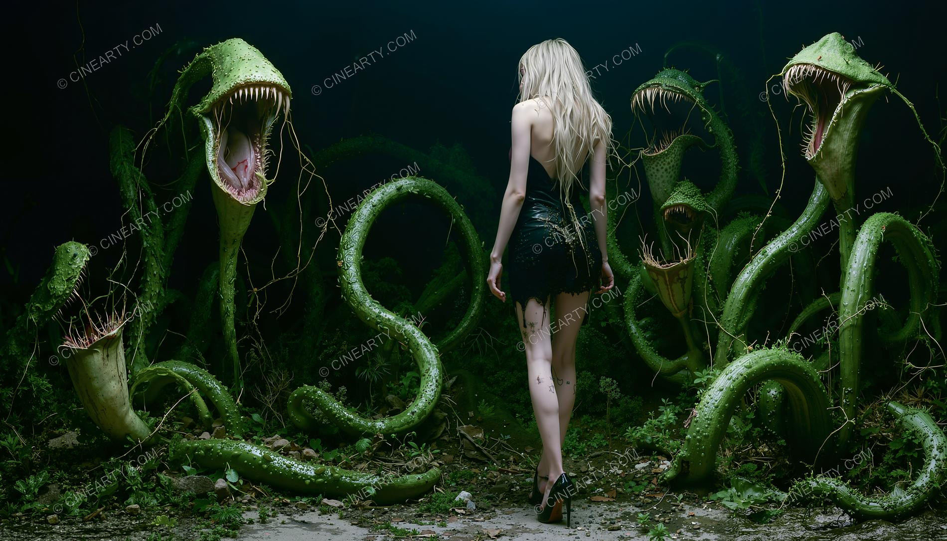 Girl and Soft Carnivorous Plants 49703