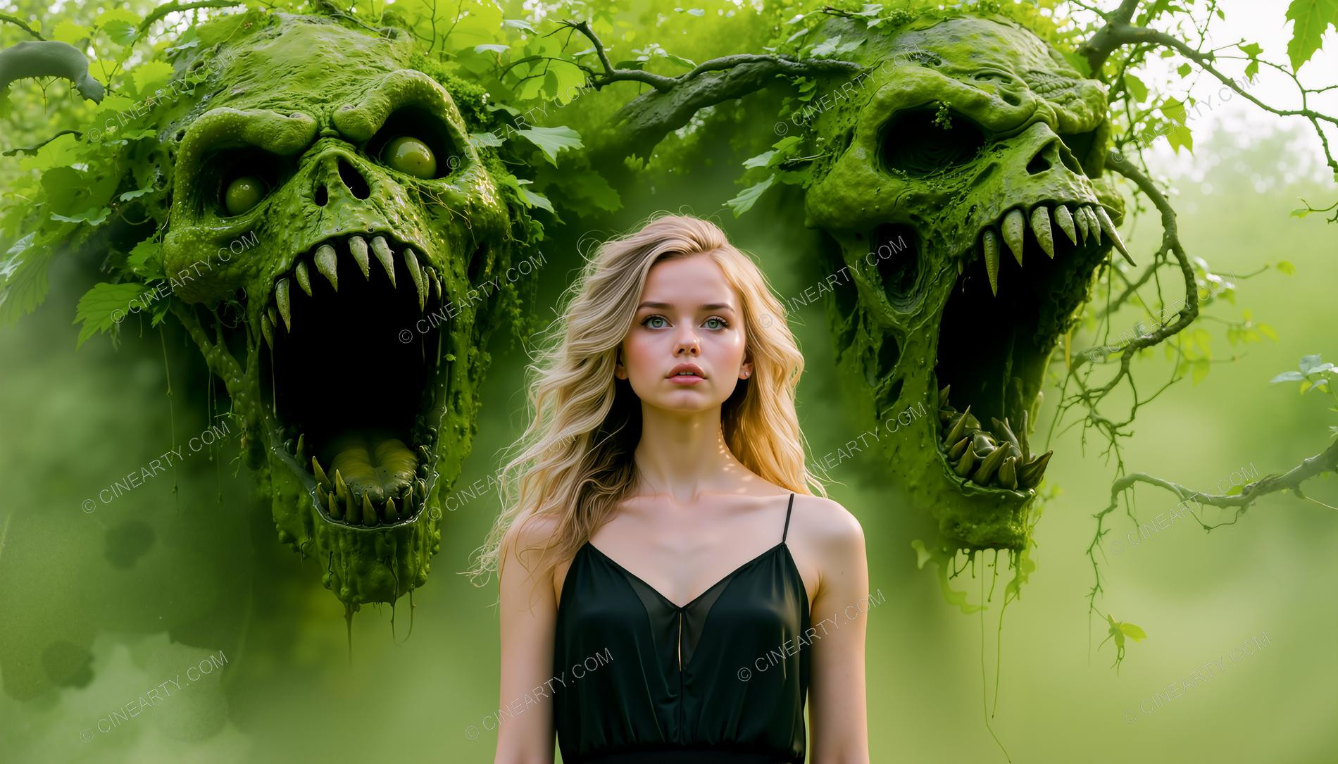 Girl and Treeborn Mutant Monsters 24173