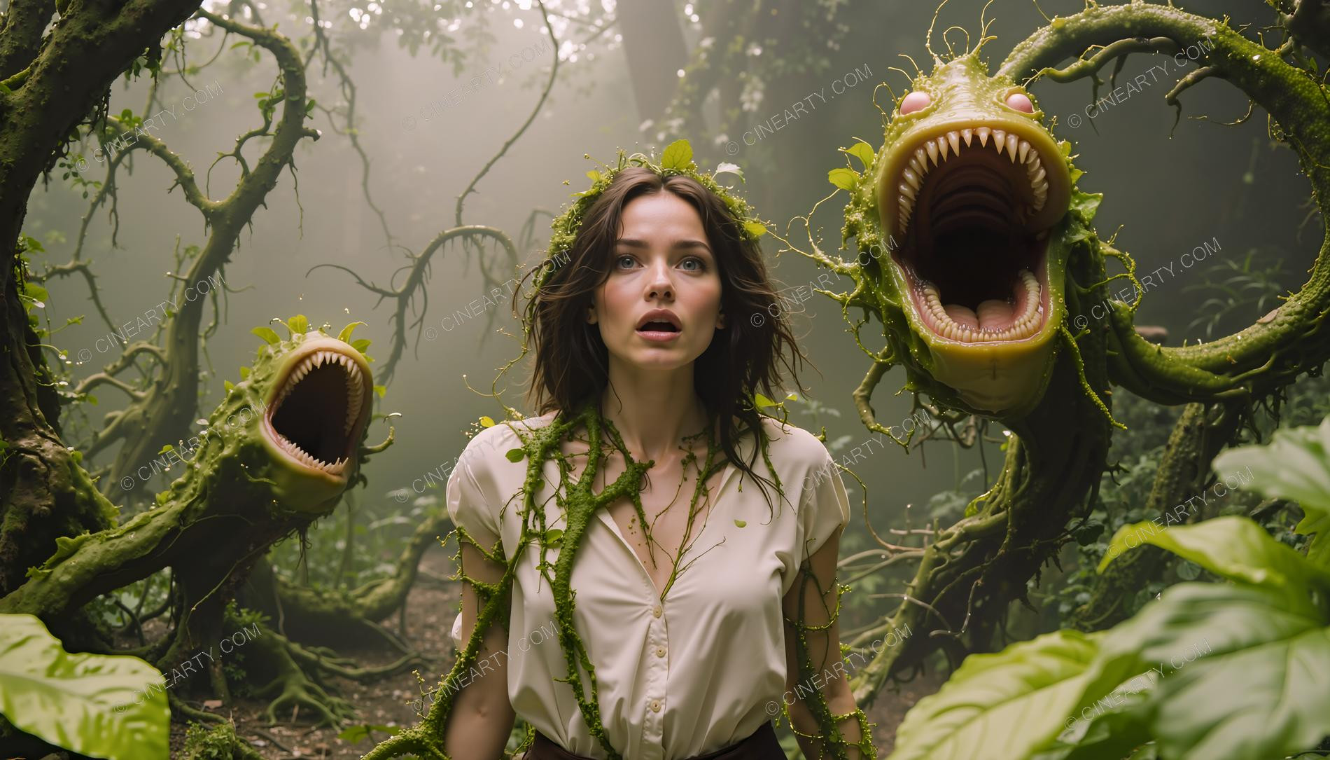 Girl and Treeborn Mutant Monsters 61661