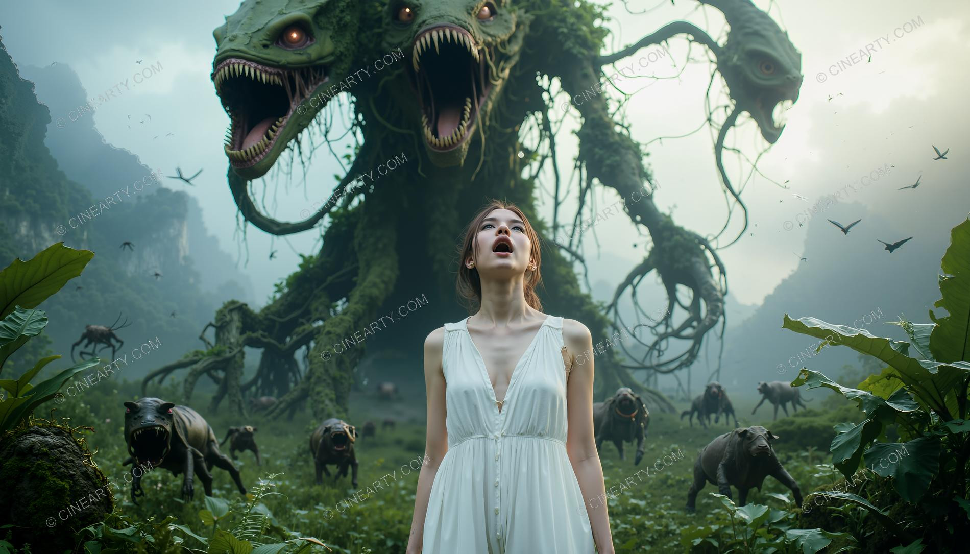 Girl and Treeborn Mutant Monsters 72276
