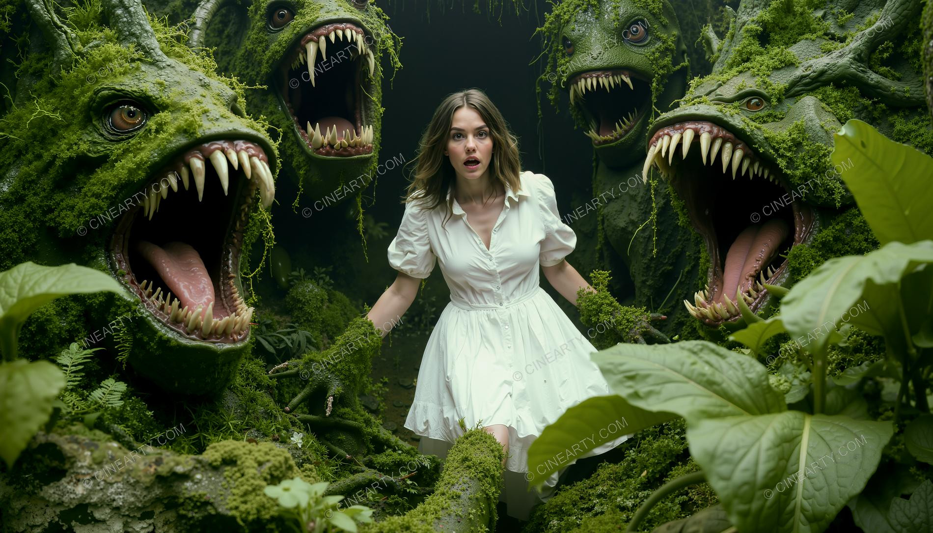 Girl and Treeborn Mutant Monsters 57756