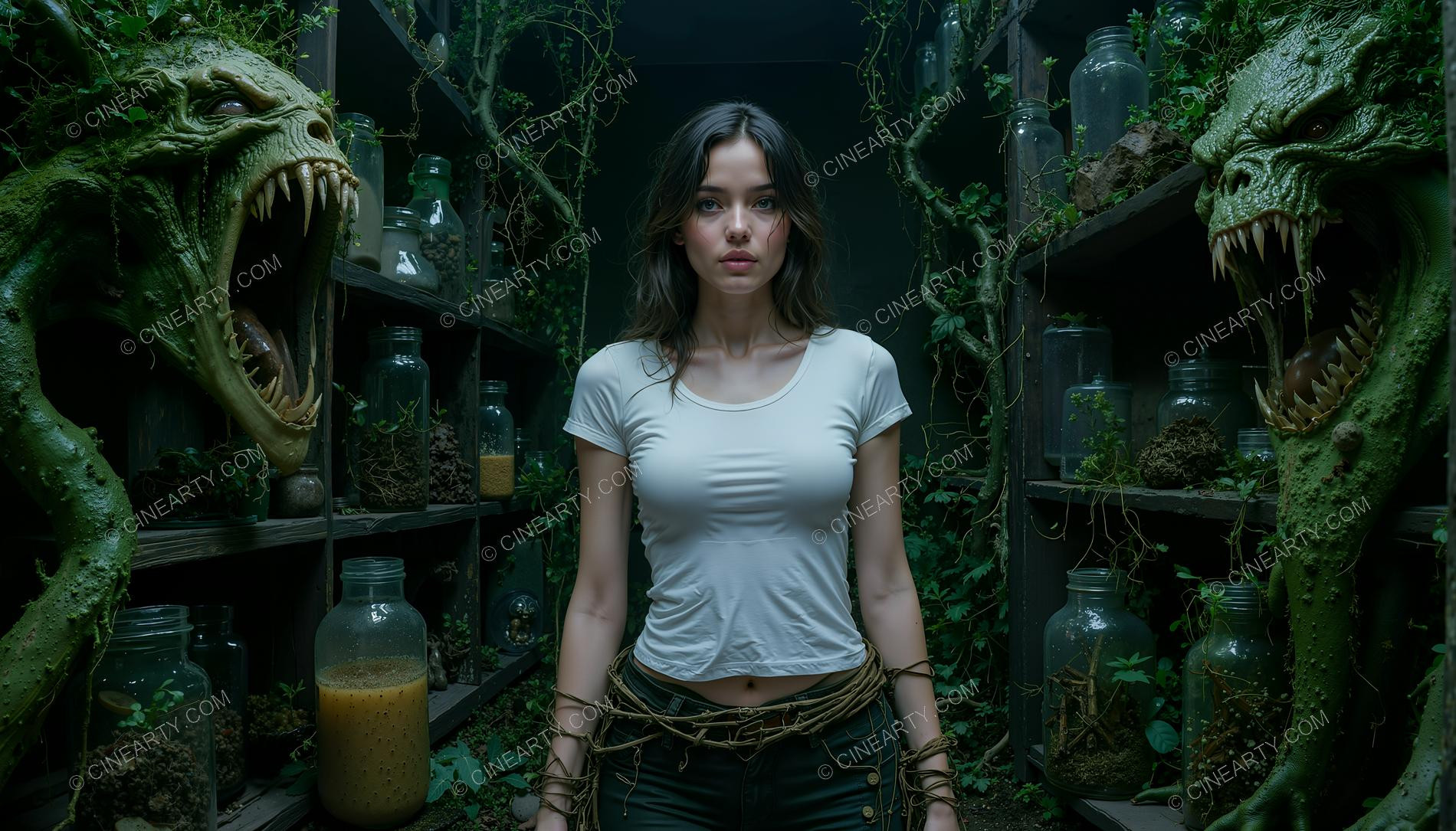 Girl and Treeborn Mutant Monsters 23247