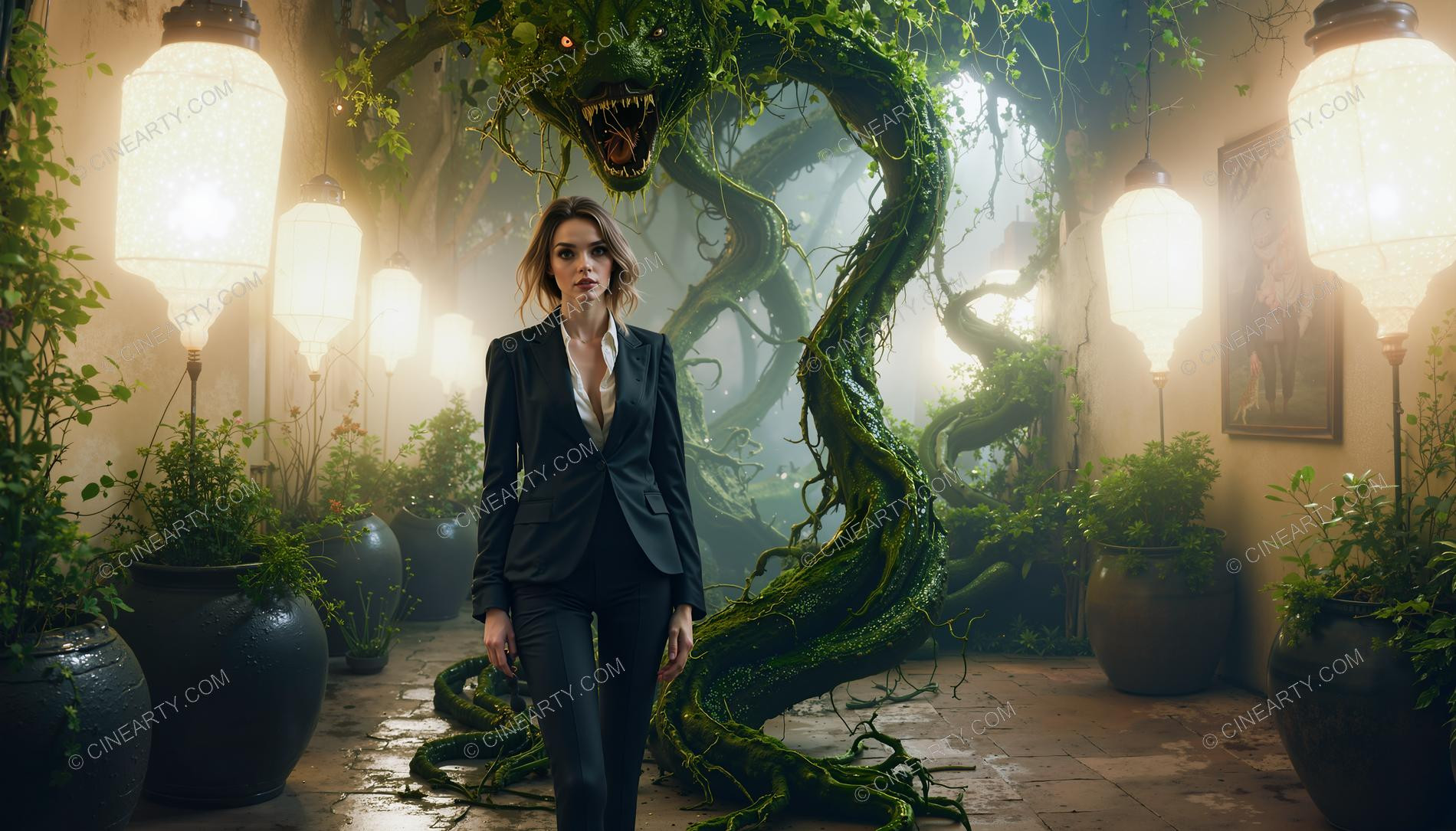 Girl and Treeborn Mutant Monsters 61198