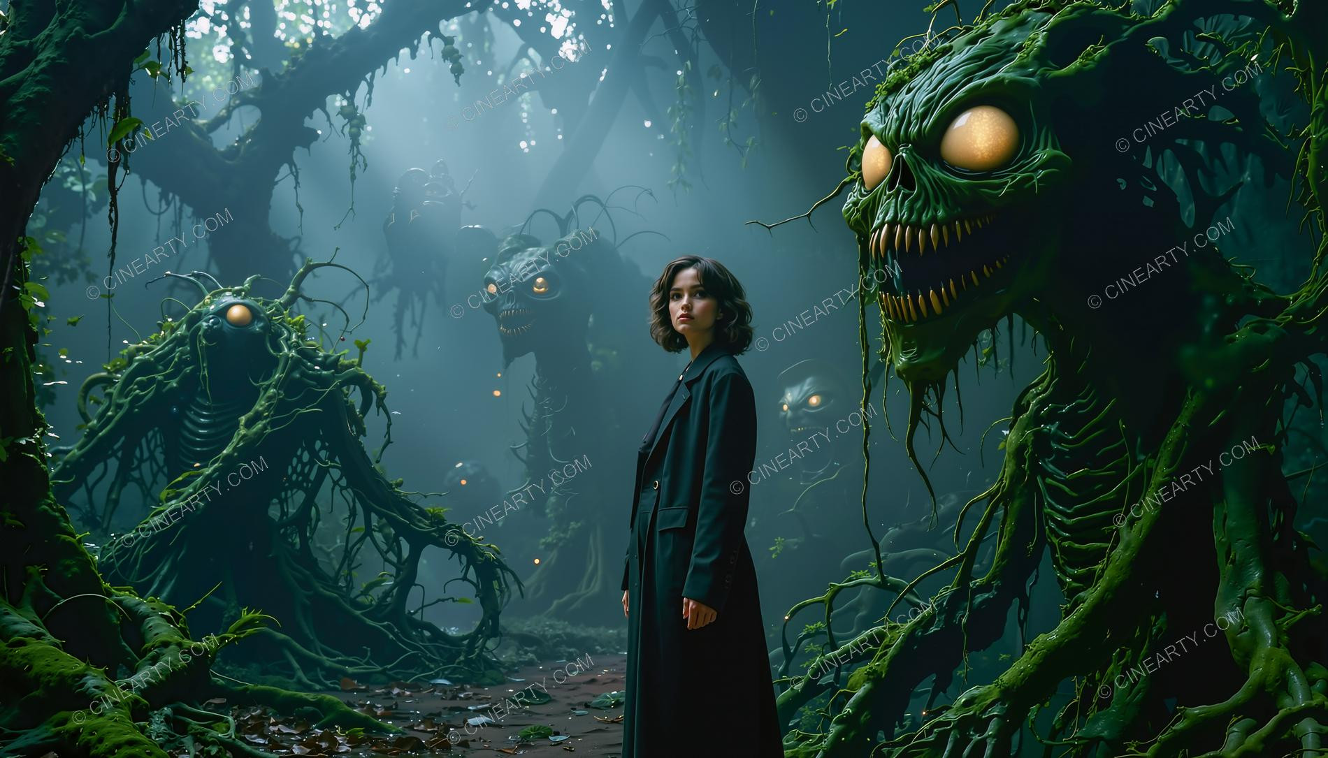 Girl and Treeborn Mutant Monsters 23271