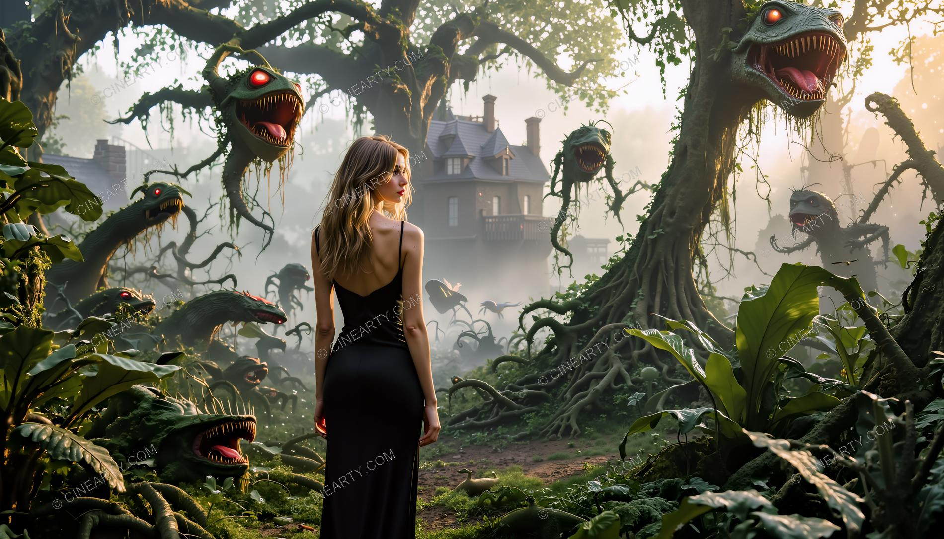 Girl and Treeborn Mutant Monsters 57906