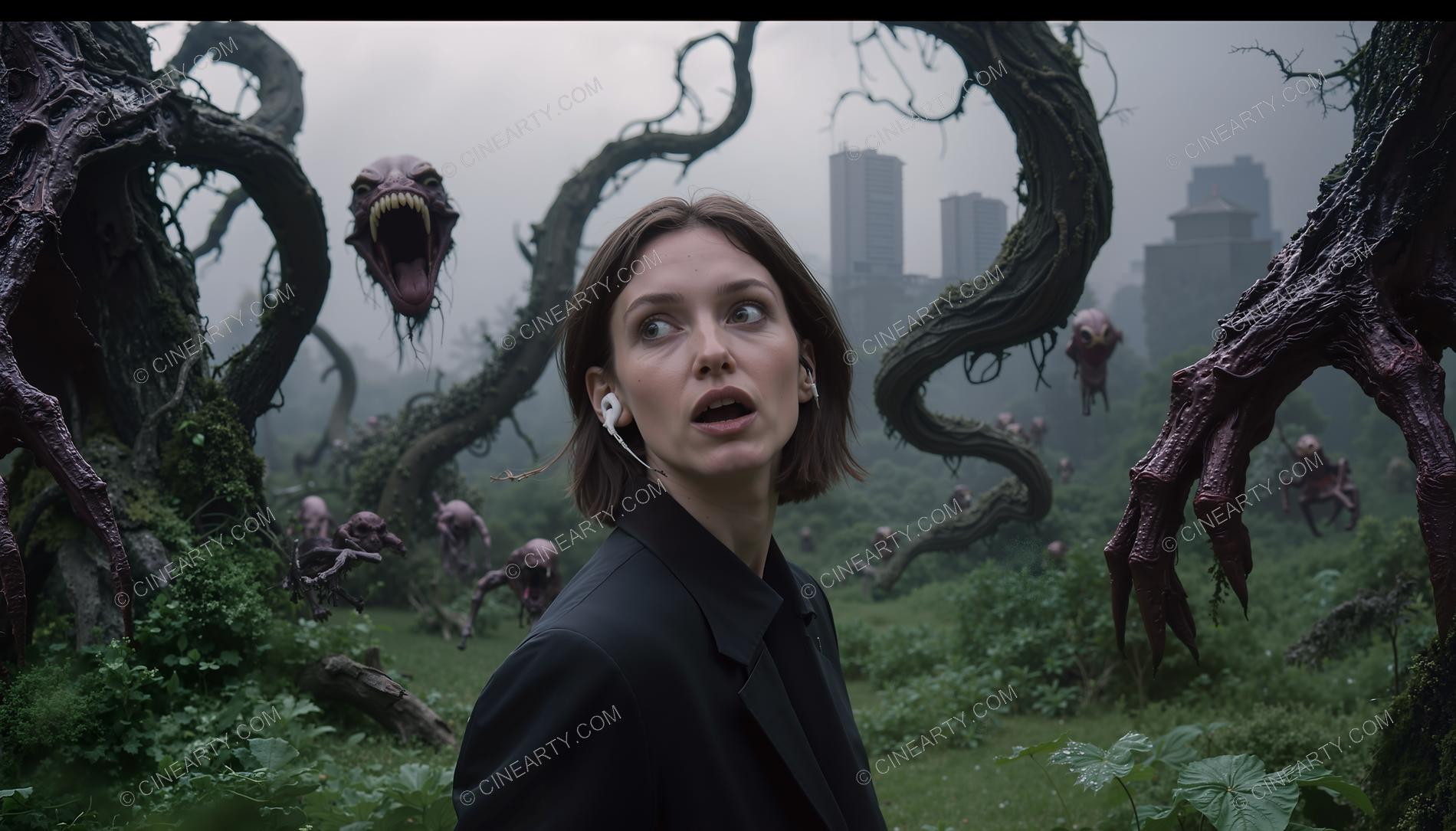 Girl and Treeborn Mutant Monsters 47819