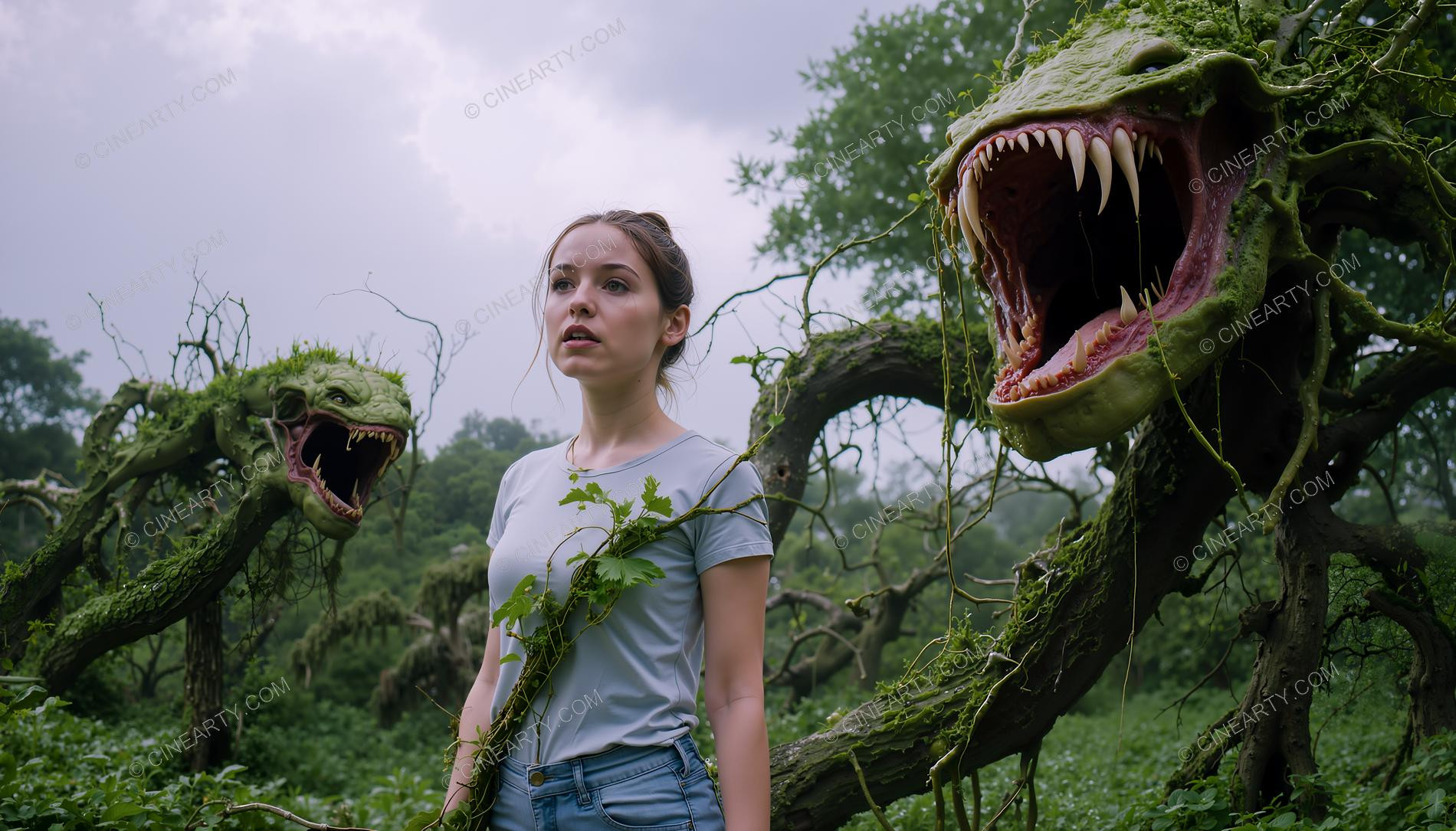 Girl and Treeborn Mutant Monsters 41501
