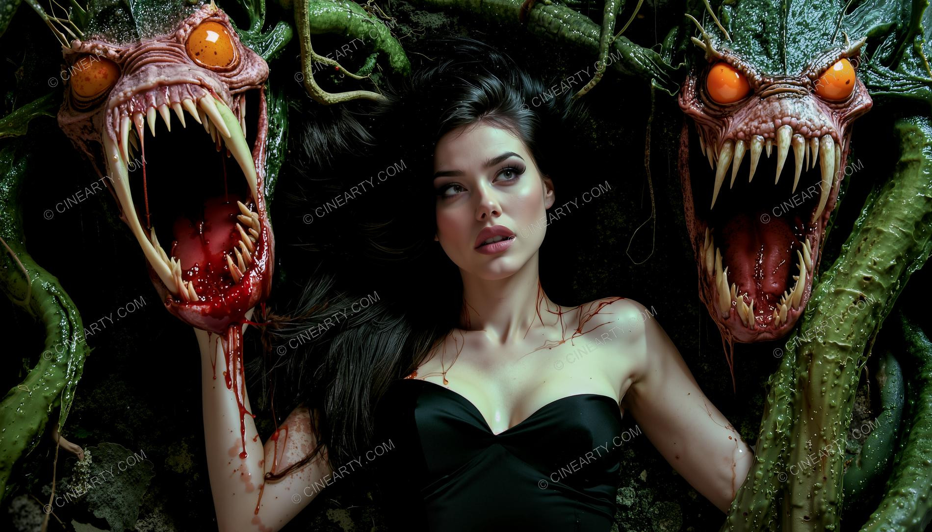 Girl and Treeborn Mutant Monsters 23026