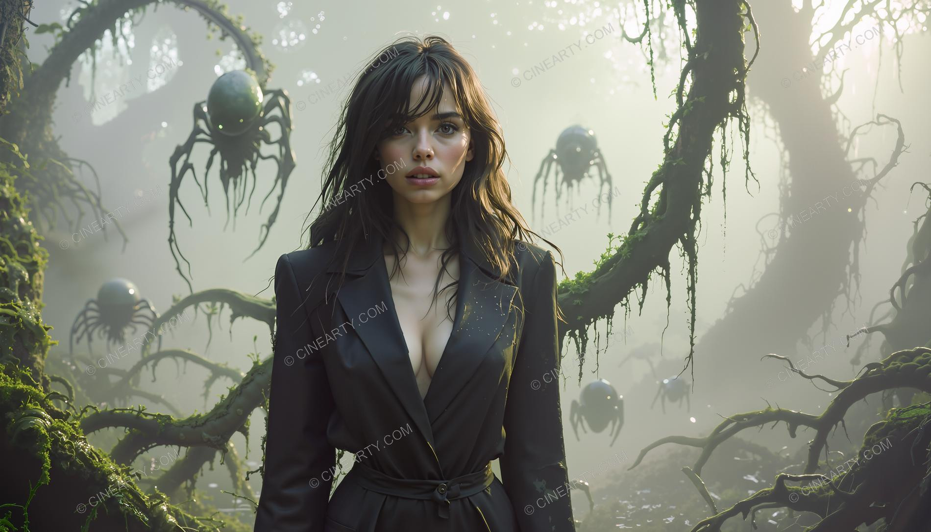 Girl in a Forest with Carnivorous Vines 76626