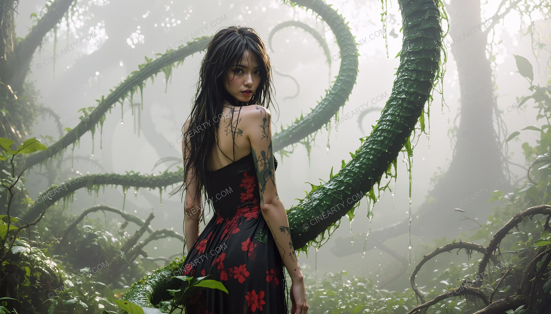 Girl in a Forest with Carnivorous Vines 18641