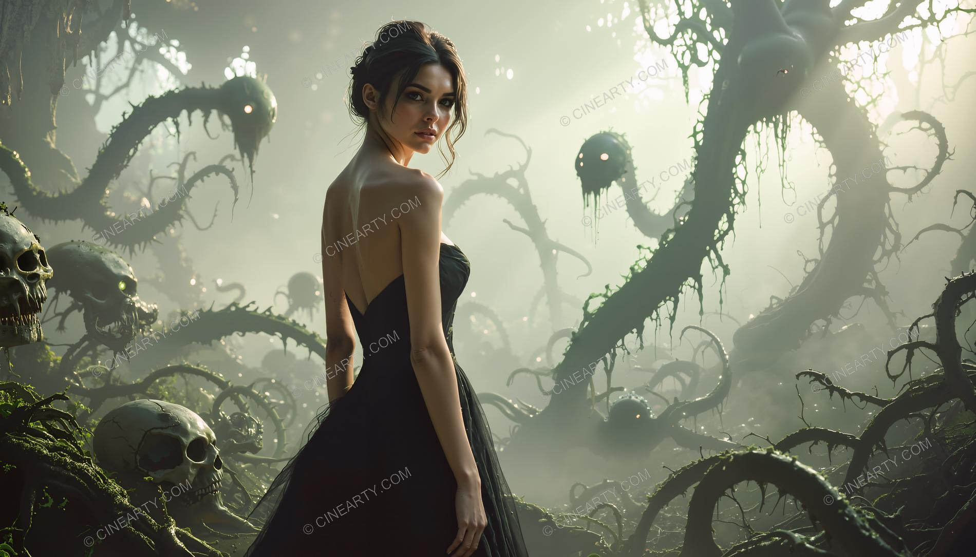 Girl in a Forest with Carnivorous Vines 31587