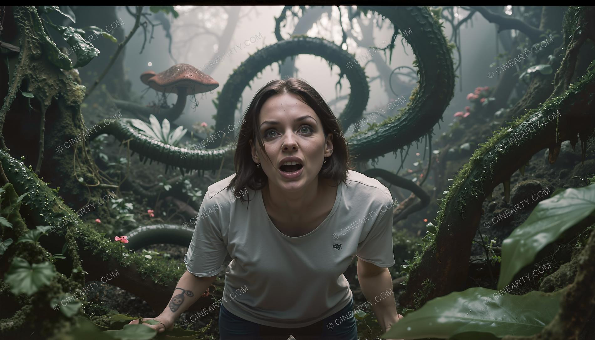 Girl in a Forest with Carnivorous Vines 62144