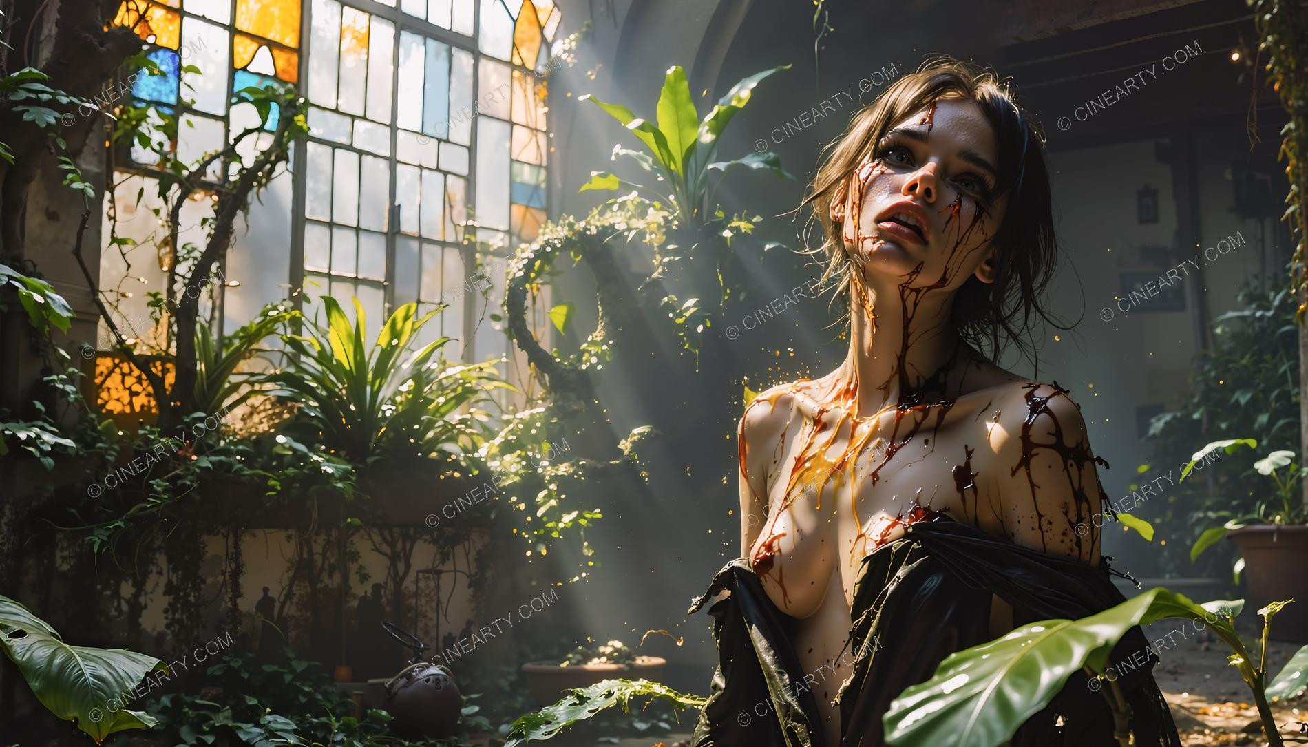 Plants engulf a Girl (Horror) 74699