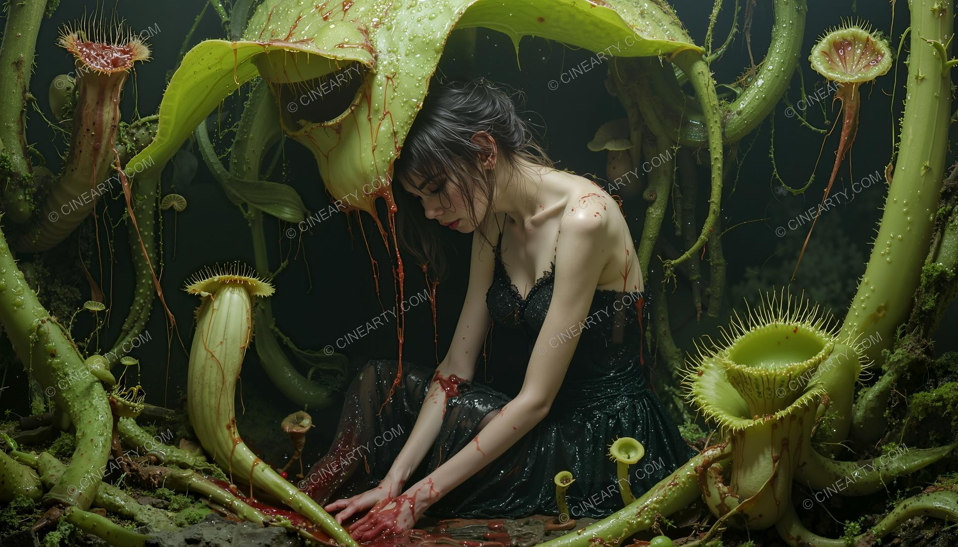 Plants engulf a Girl (Horror) 79448
