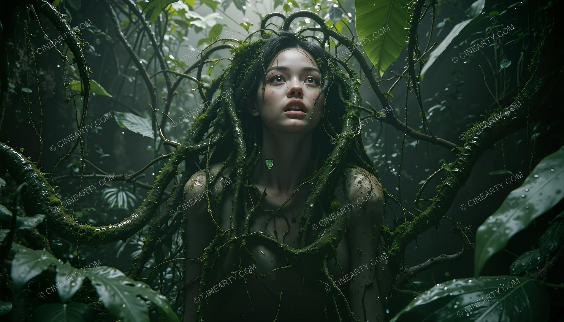 Plants engulf a Girl (Horror) 16058