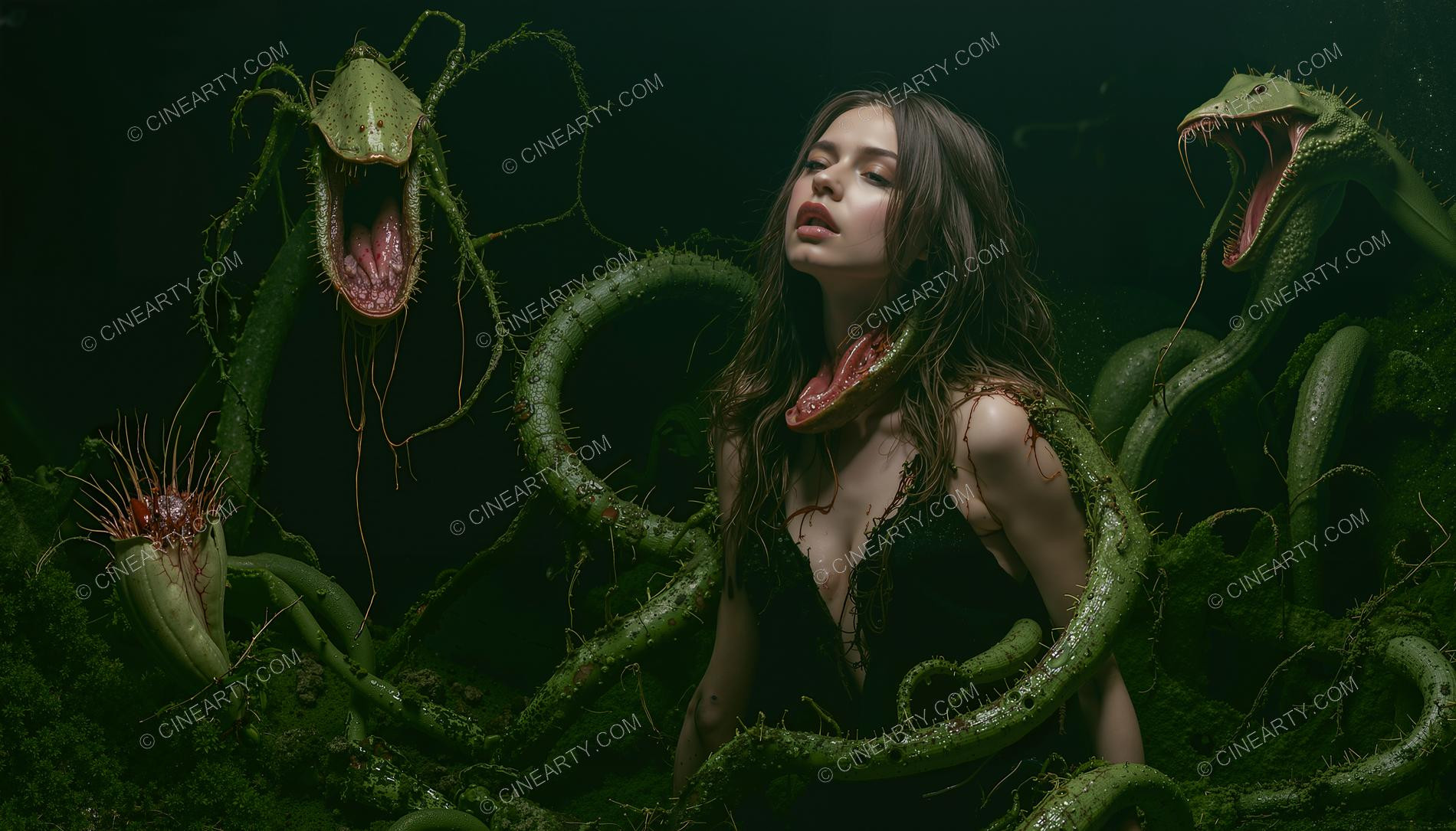 Plants engulf a Girl (Horror) 06943