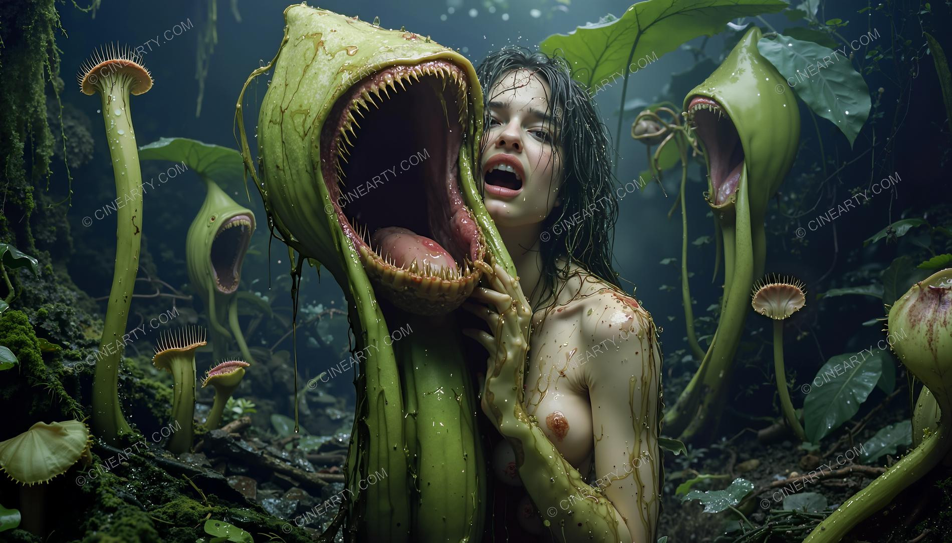 Plants engulf a Girl (Horror) 27380