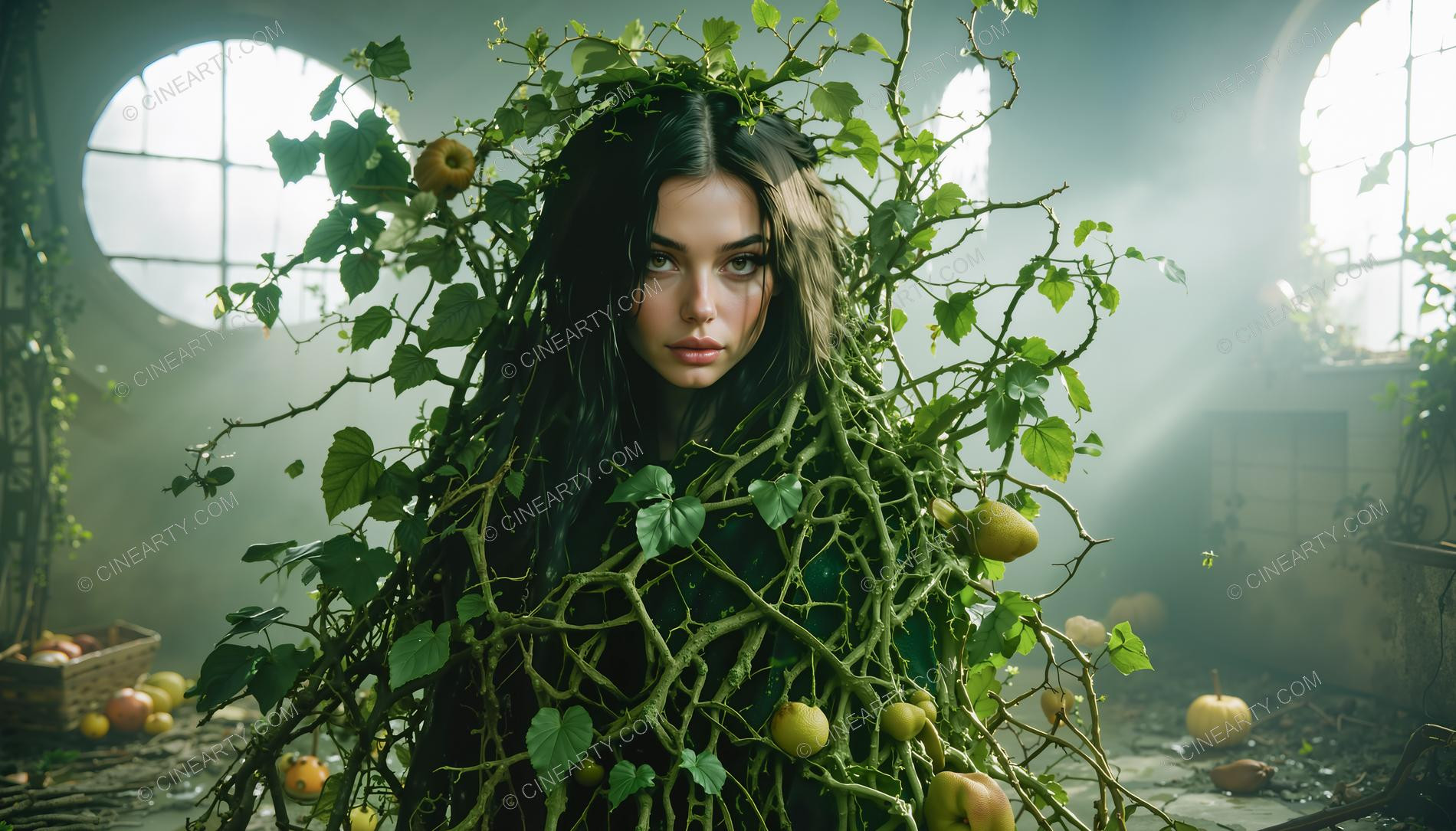 Plants Gently Entwine a Girl 17146