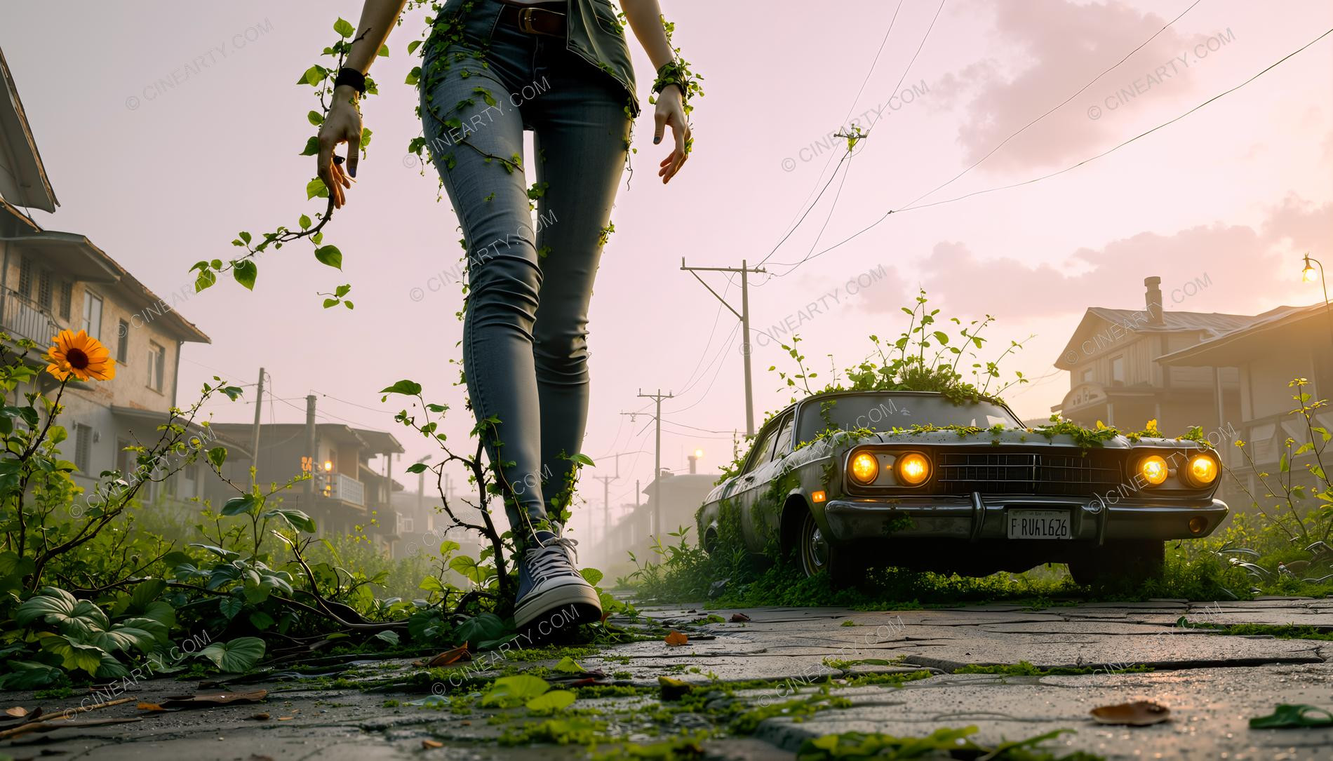 Plants Gently Entwine a Girl 58825