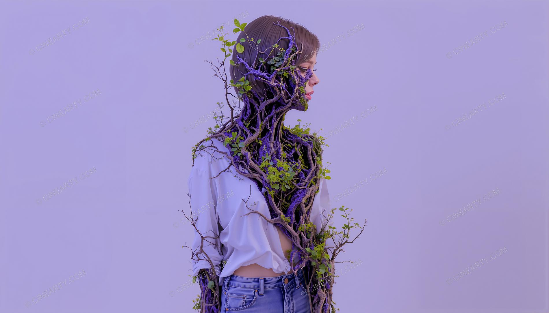 Plants Gently Entwine a Girl 60086