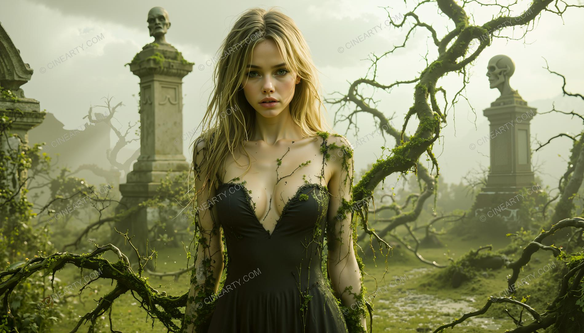 Plants Gently Entwine a Girl 14086