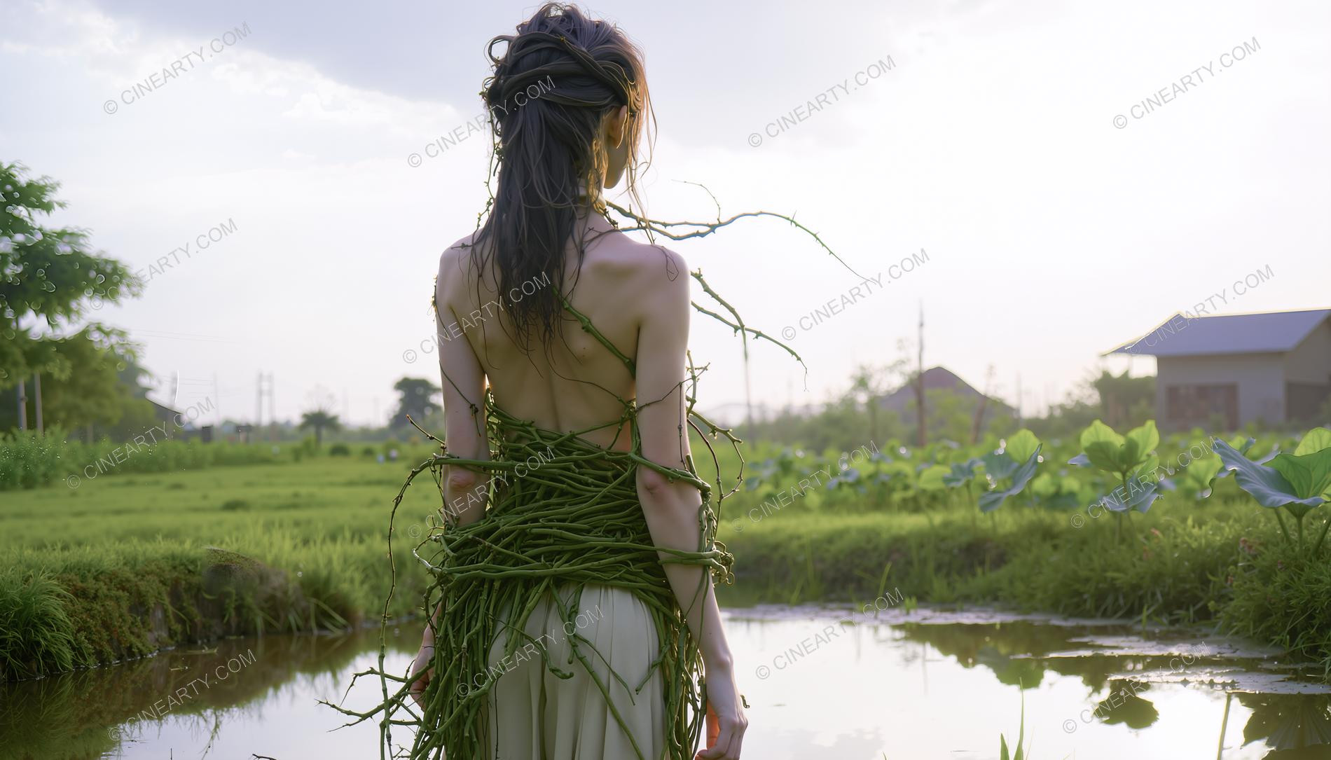 Plants Gently Entwine a Girl 39705