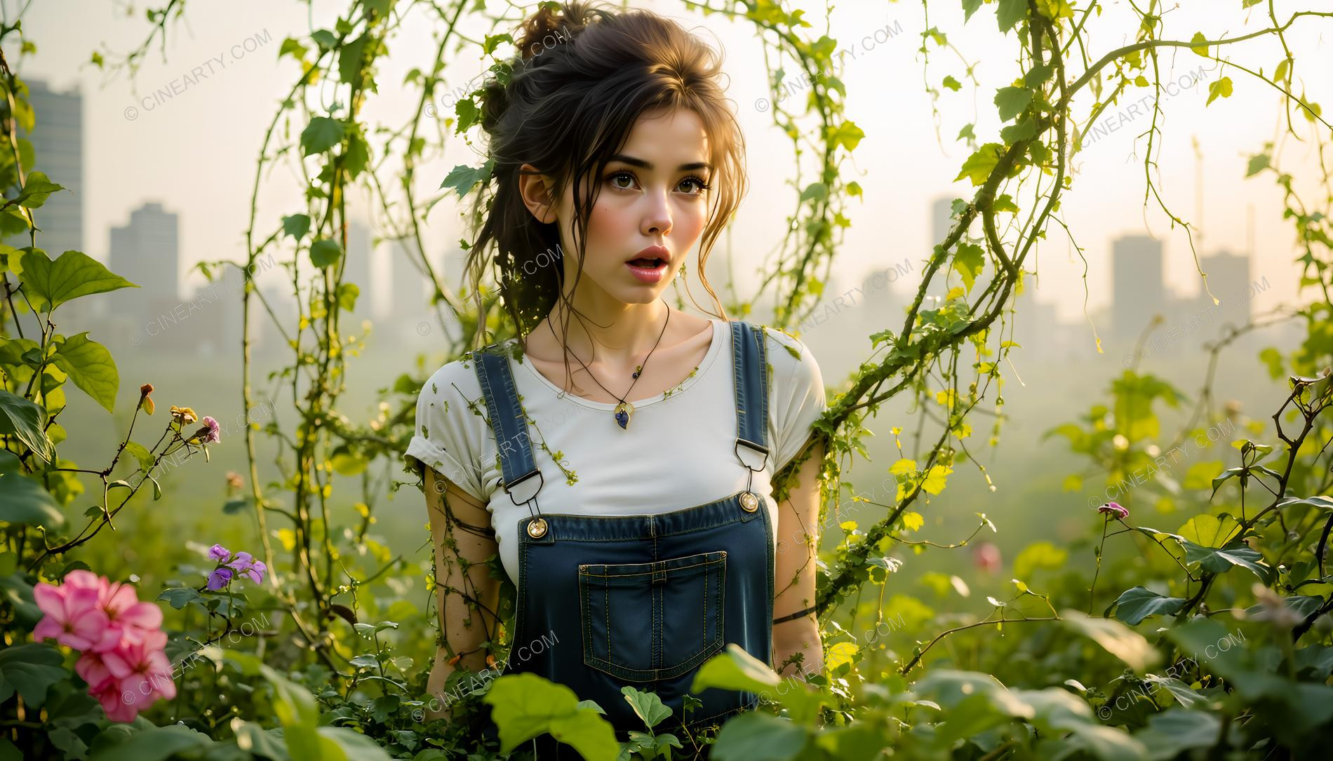 Plants Gently Entwine a Girl 39237