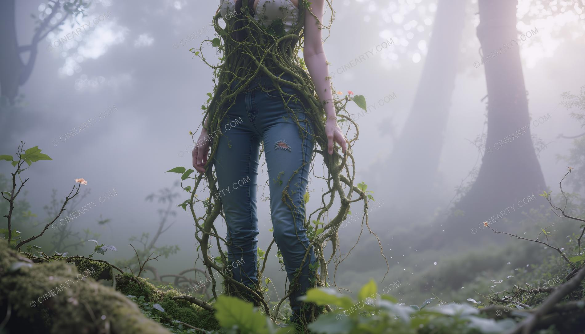 Plants Gently Entwine a Girl 32172