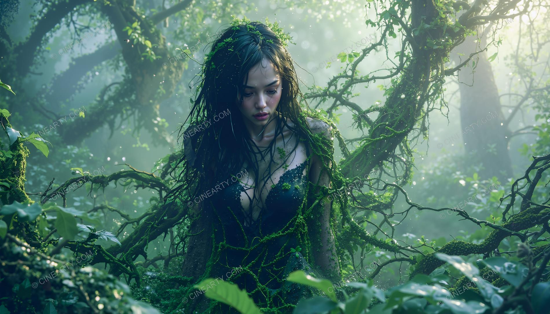 Plants Gently Entwine a Girl 43755