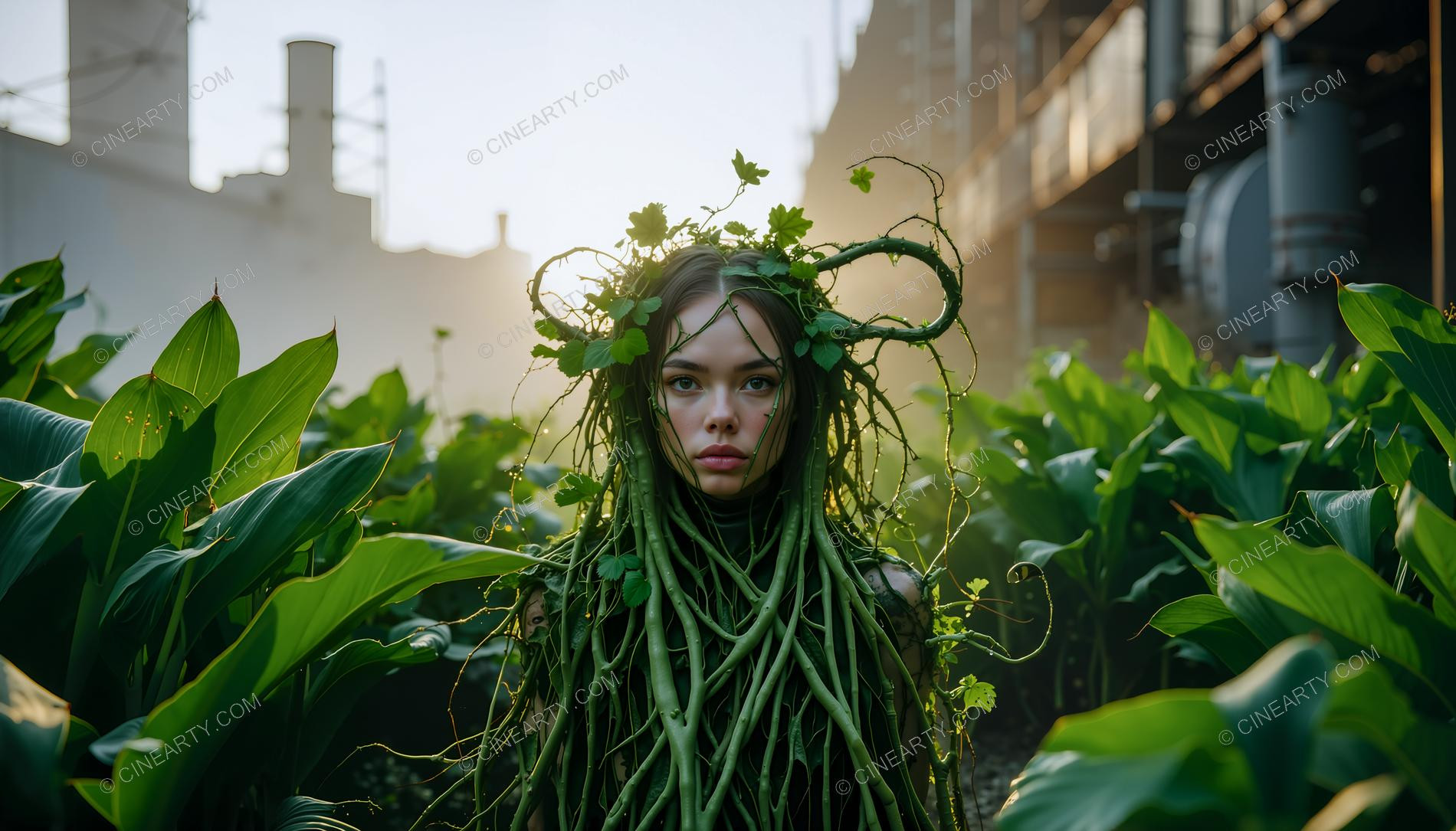 Plants Gently Entwine a Girl 31440