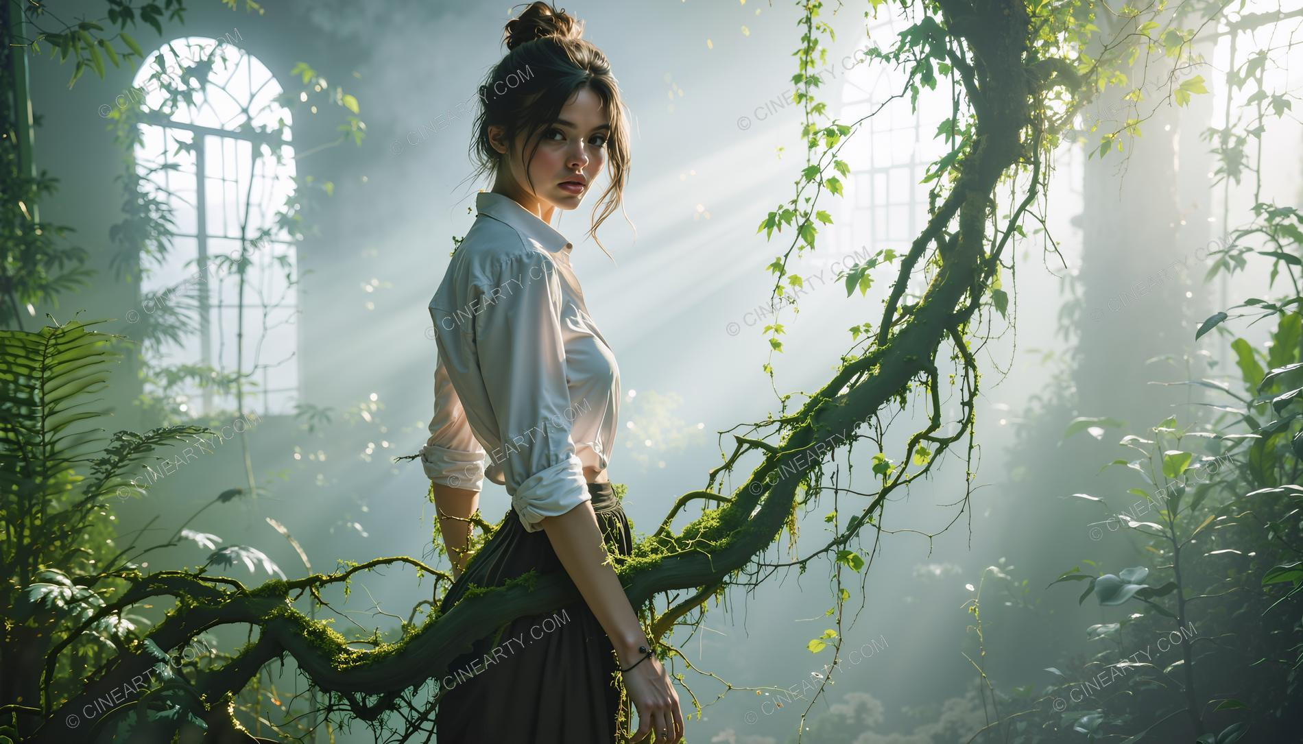 Plants Gently Entwine a Girl 96792