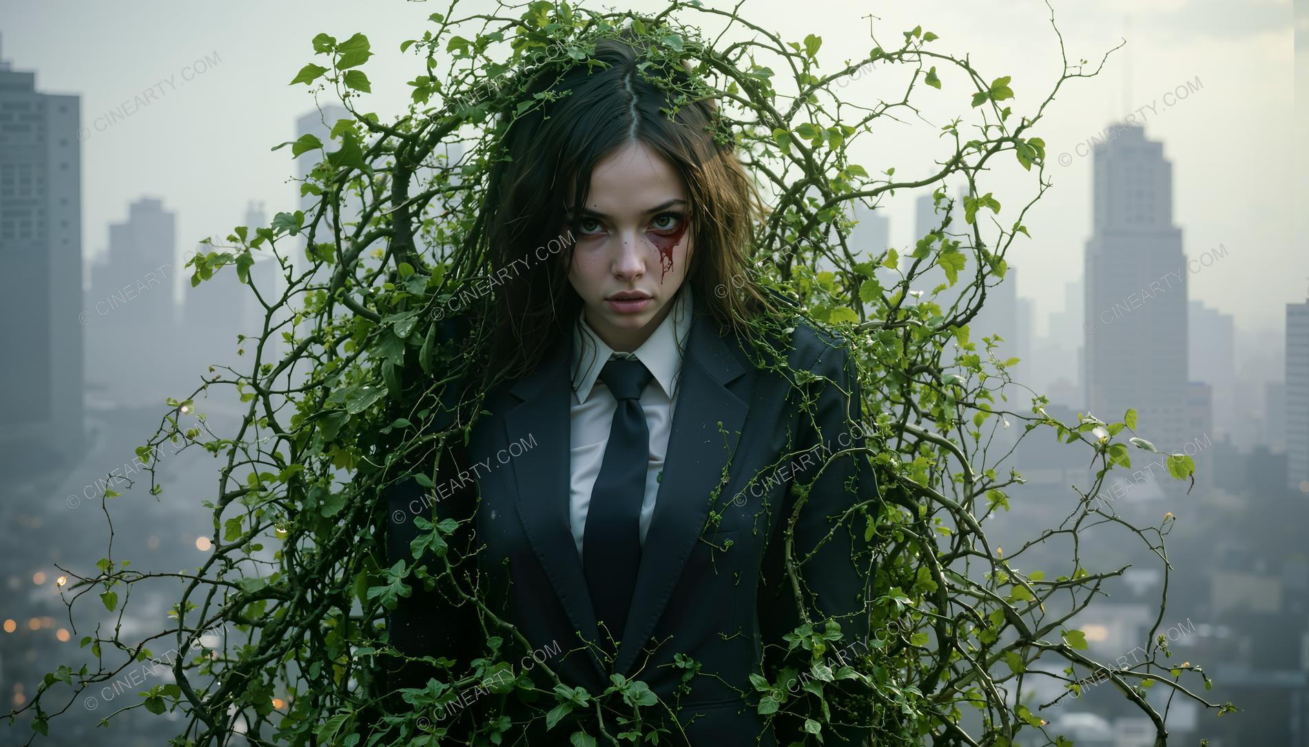 Plants Gently Entwine a Girl 50793
