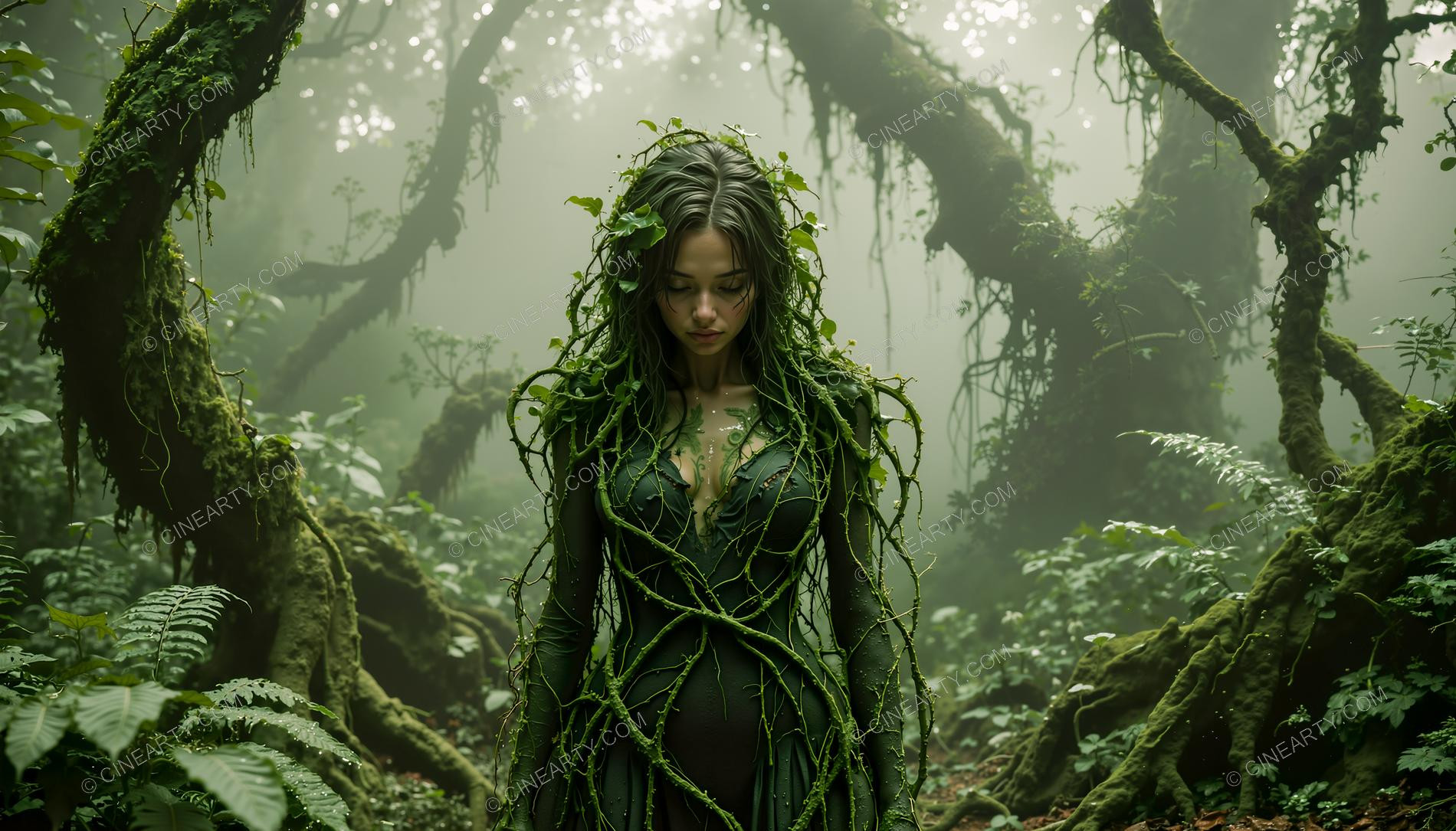 Plants Gently Entwine a Girl 89324