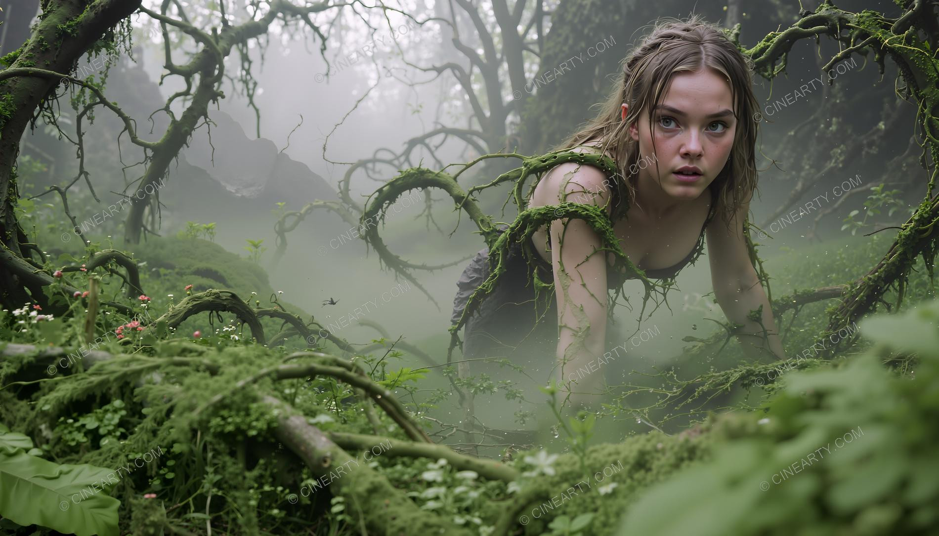 Plants Gently Entwine a Girl 60891